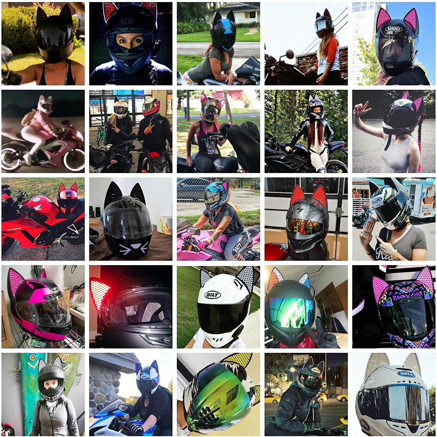 Casco de Motocicleta Wangbadan con Orejas de Gato 57-62 cm