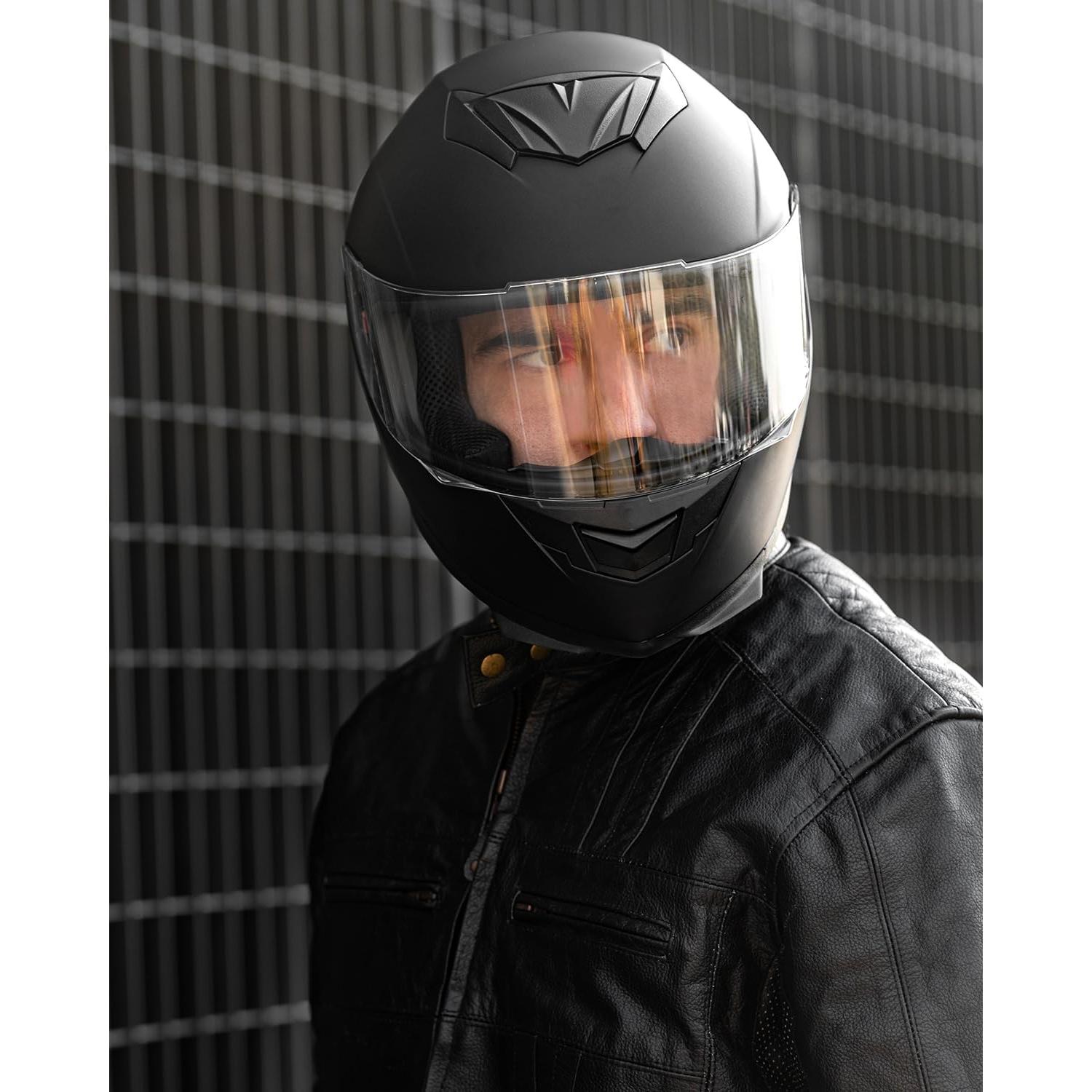 Casco ILM Full Face Motocicleta Modelo 317 Negro Mate S