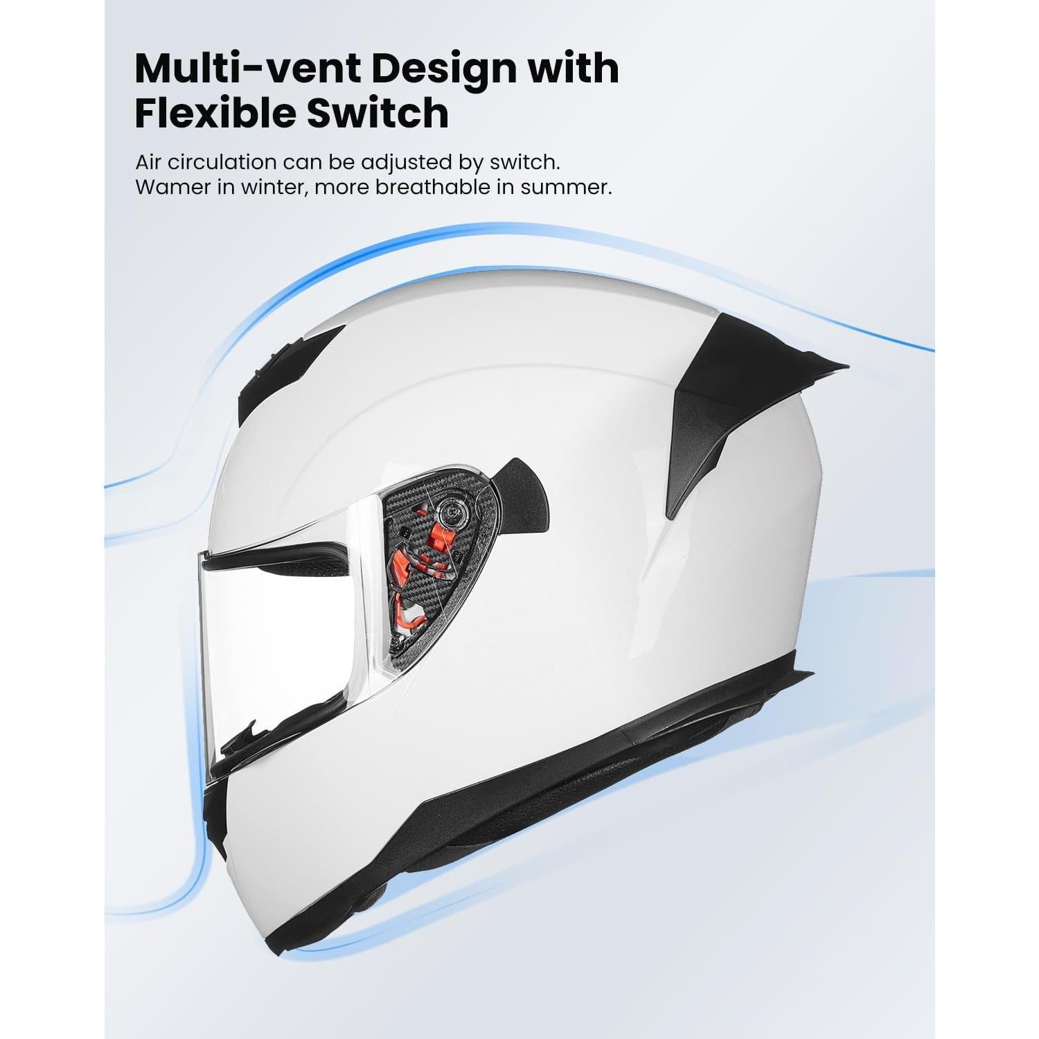 Casco Integral ILM 317 para Motocicleta Blanco L