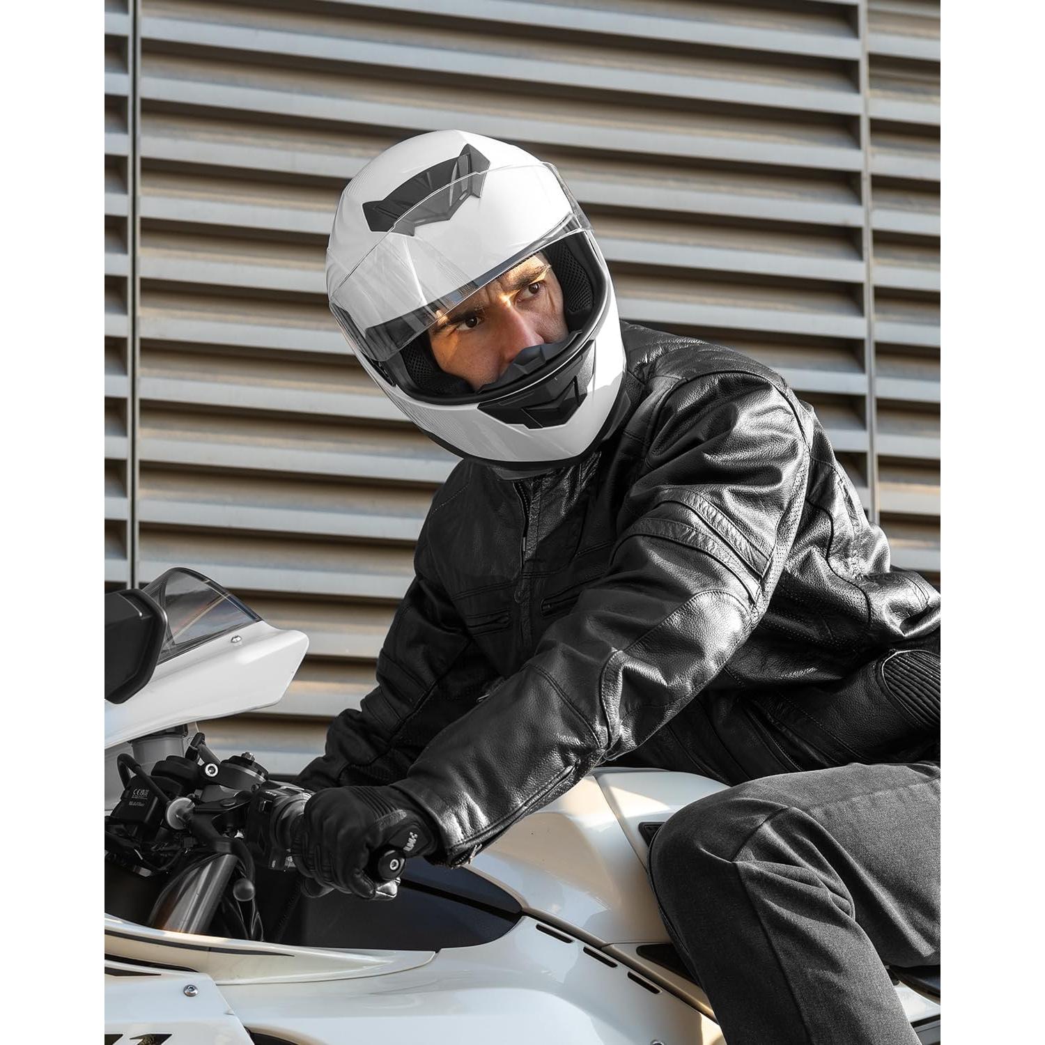 Casco Integral ILM 317 para Motocicleta Blanco L