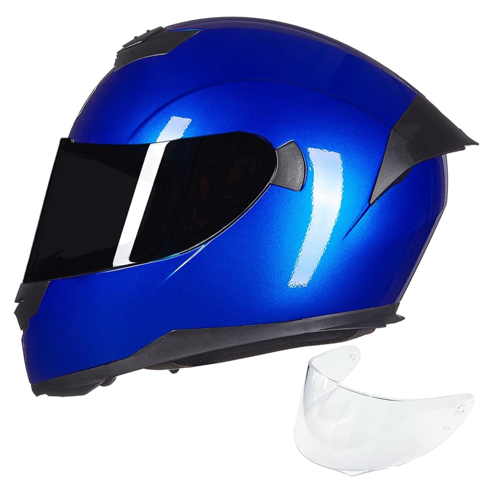 Casco ILM Full Face Motocicleta Modelo 317 Azul Mediano