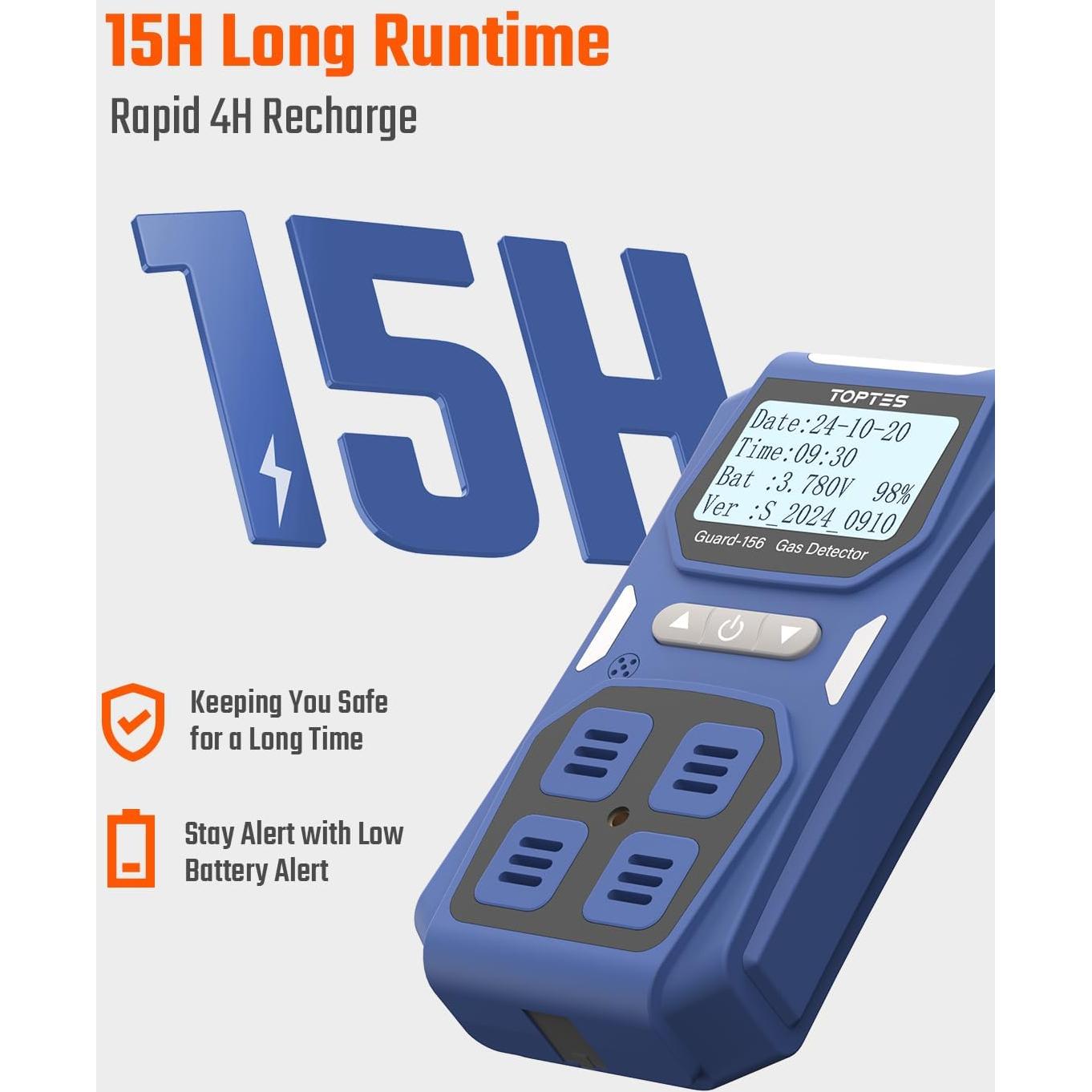 Detector de Gas Guard-156 4 en 1 H2S CO LEL O2 - Seguridad