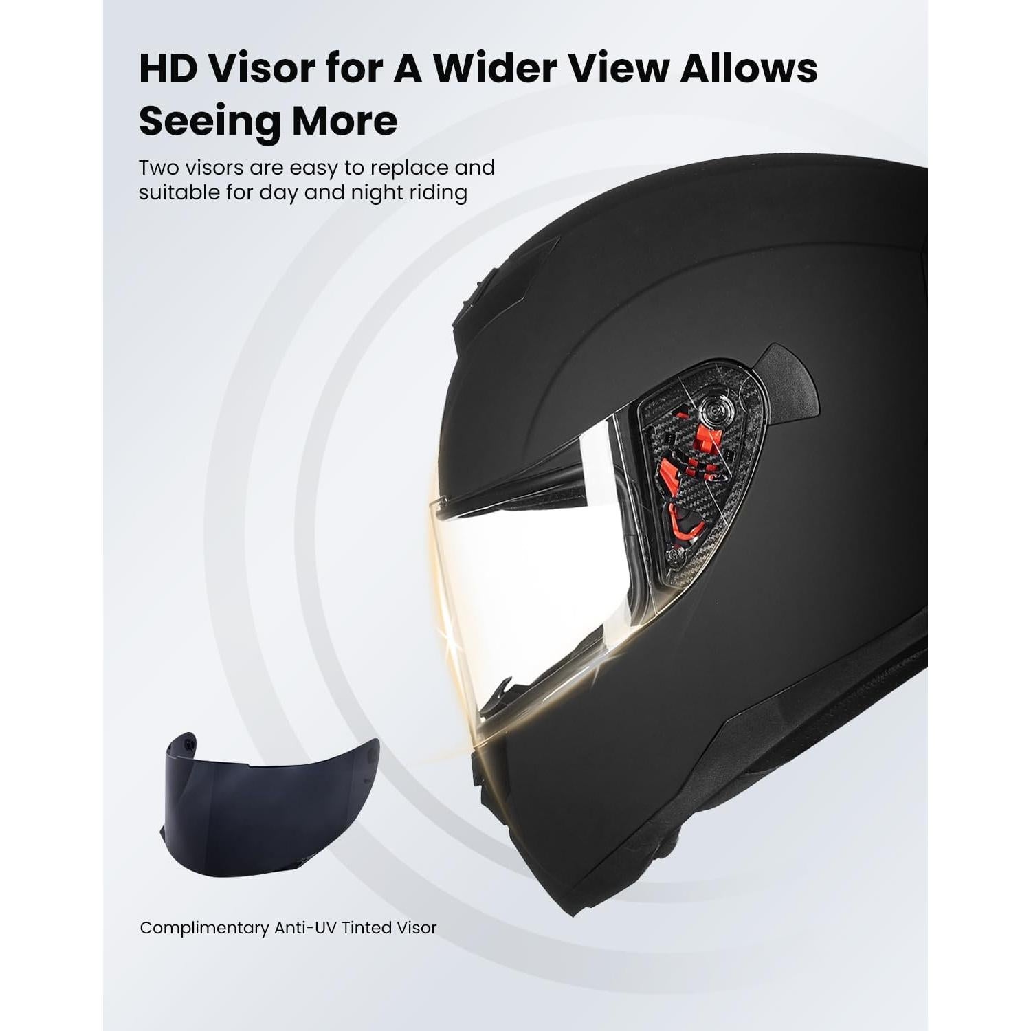 Casco ILM Full Face Modelo 317 Negro Mate Mediano