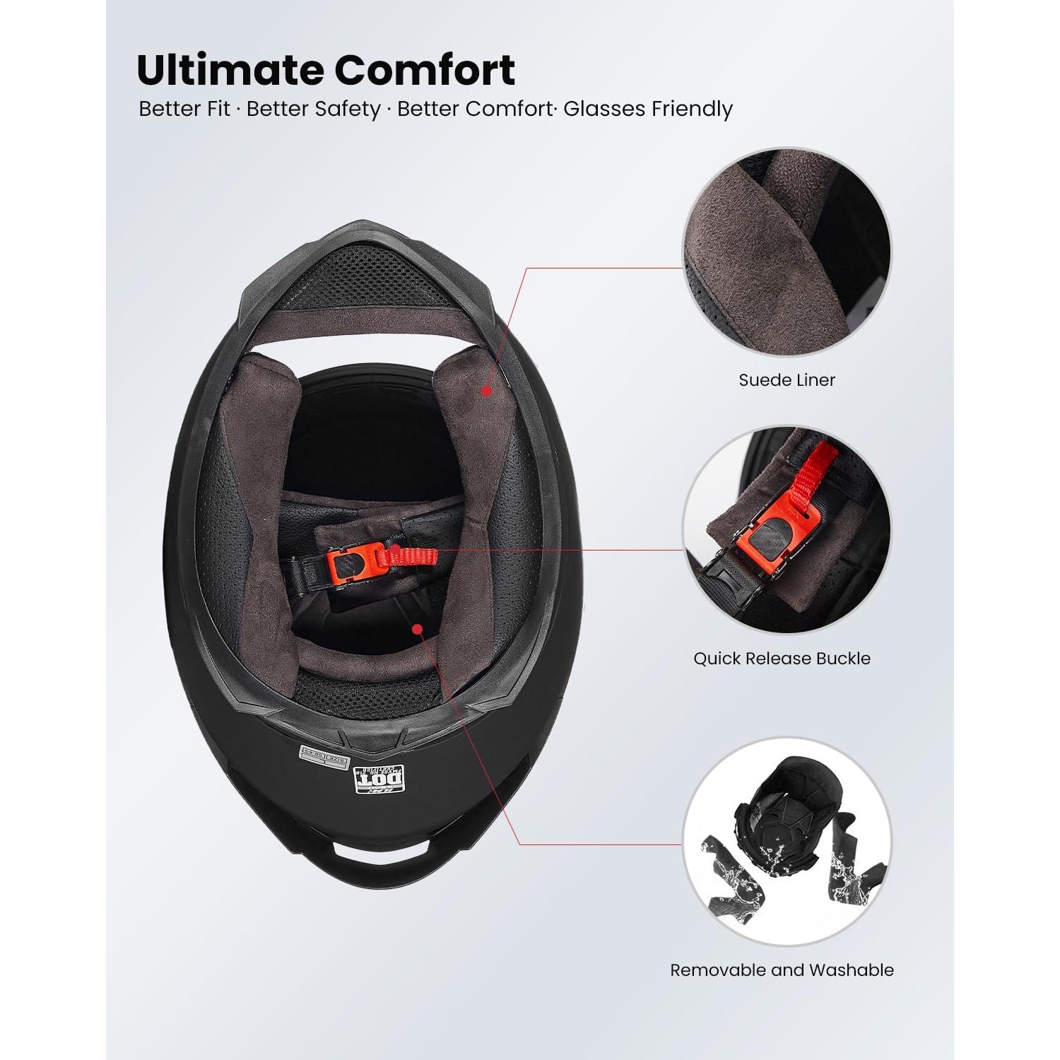 Casco ILM Full Face Modelo 317 Negro Mate Mediano