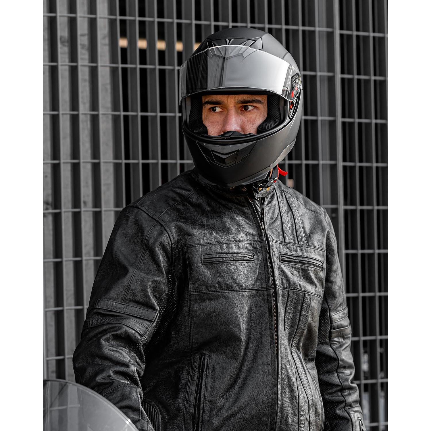 Casco ILM Full Face Modelo 317 Negro Mate Mediano