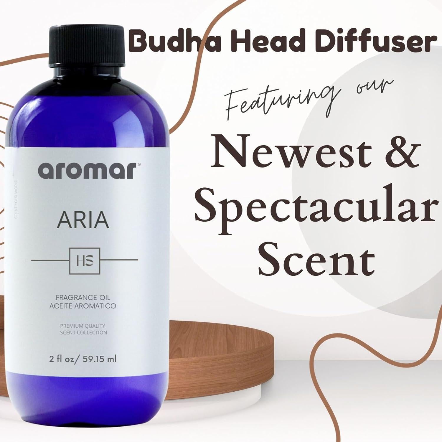 Difusor de Cerámica Buda Aromar 100ml Negro Ultrasonico