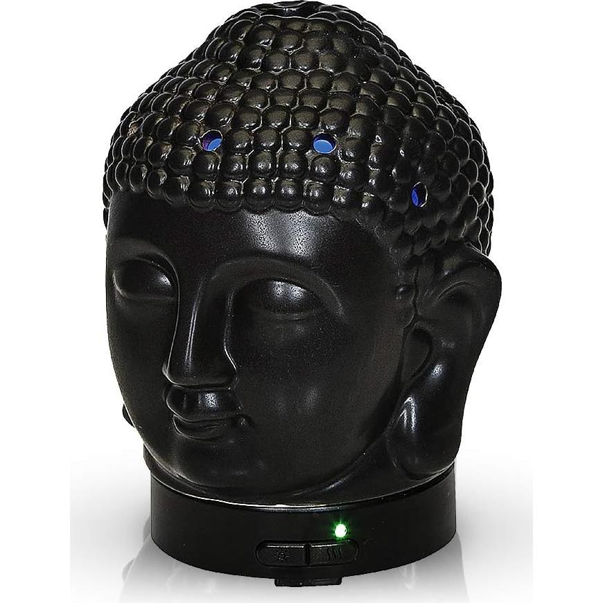 Difusor de Cerámica Buda Aromar 100ml Negro Ultrasonico
