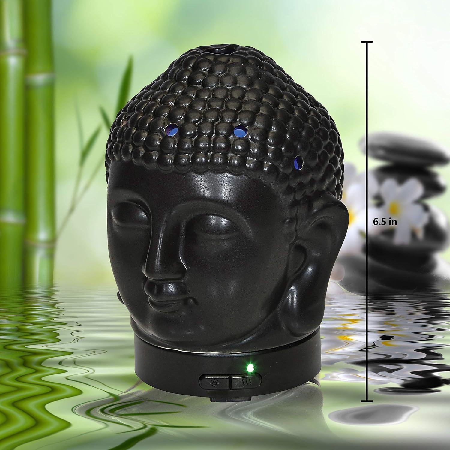 Difusor de Cerámica Buda Aromar 100ml Negro Ultrasonico