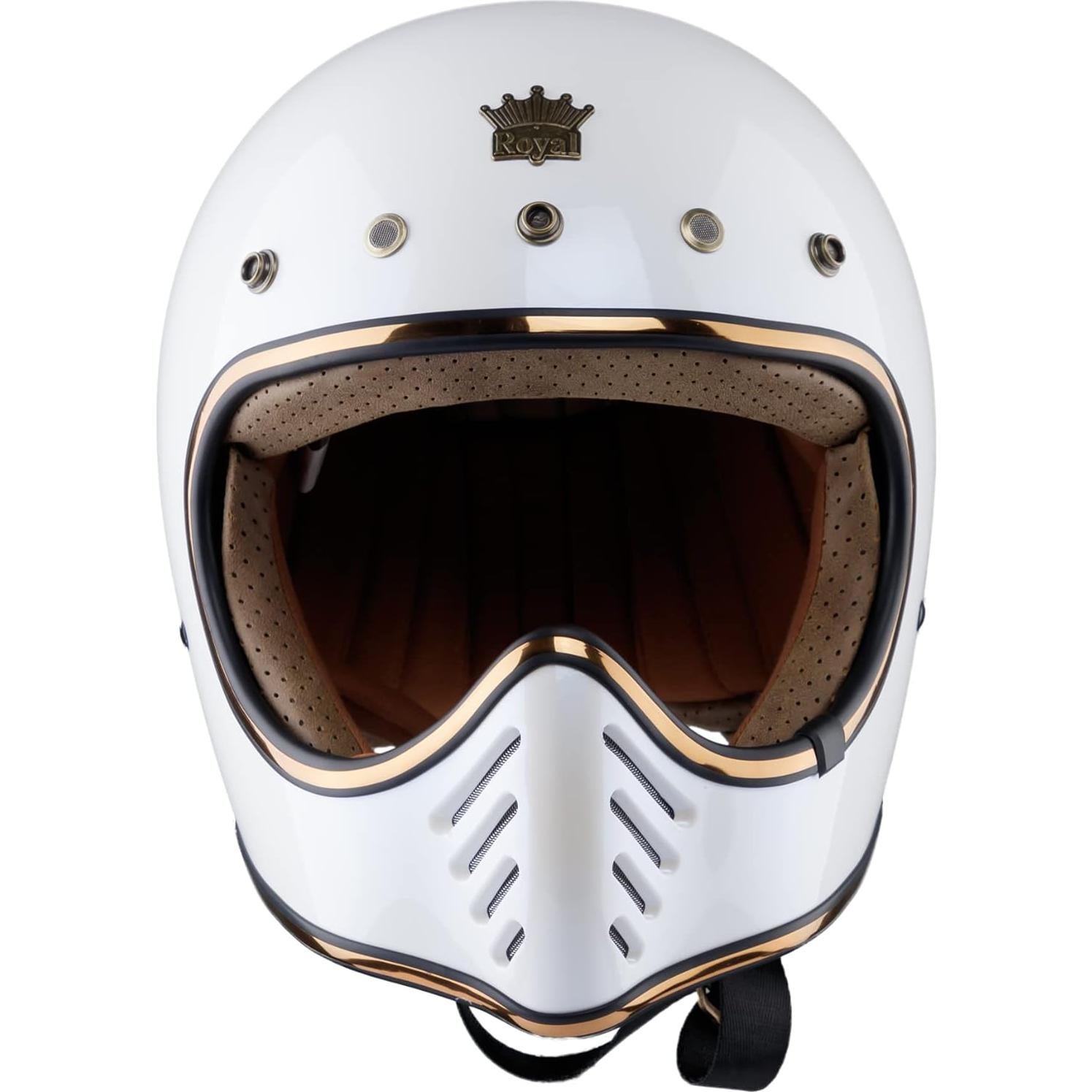 Casco de Moto Royal H01 Integral - Unisex - Negro Brillante