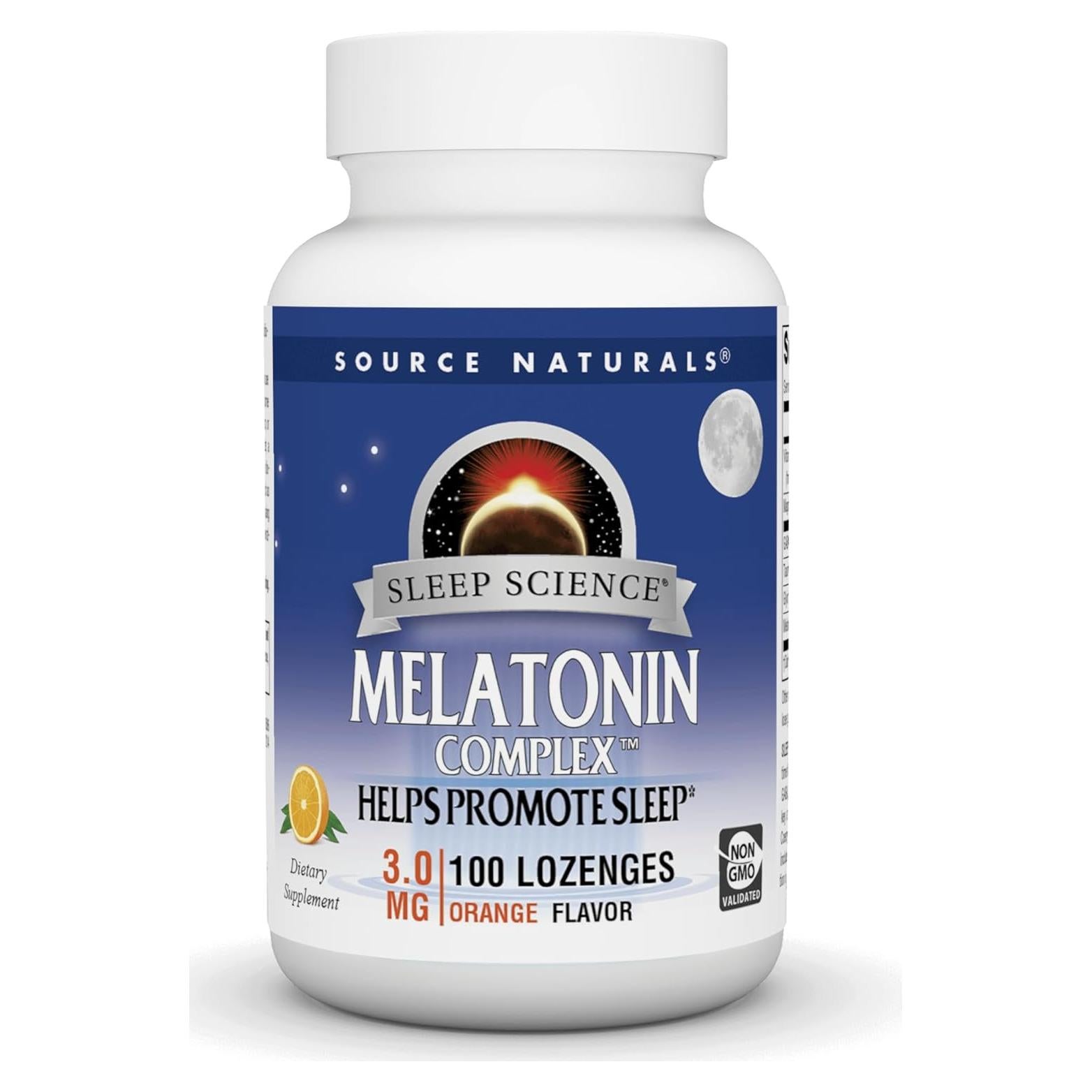 Complejo de Melatonina Source Naturals 100 Pastillas Naranja 3 mg