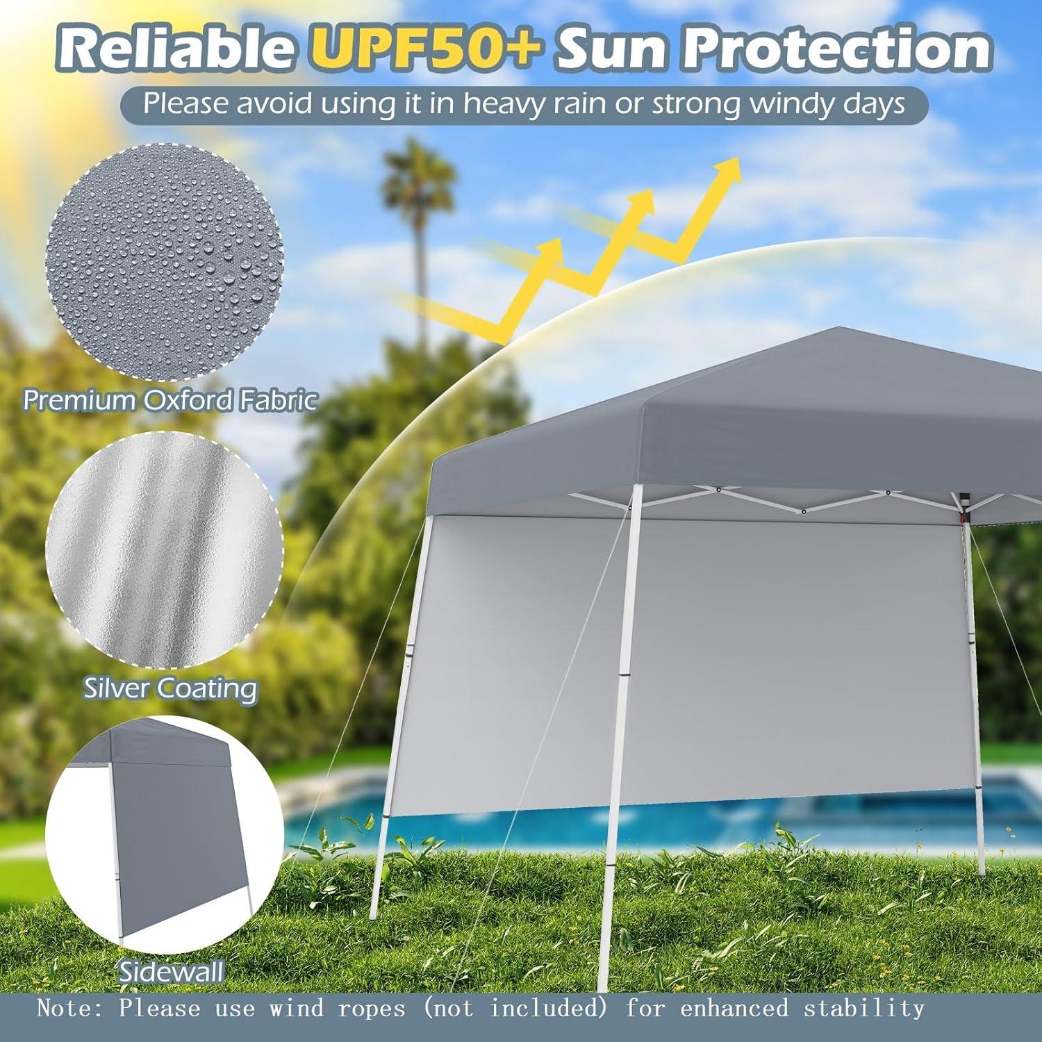 Carpa Plegable Goplus 3x3m con Pared Lateral UPF50+