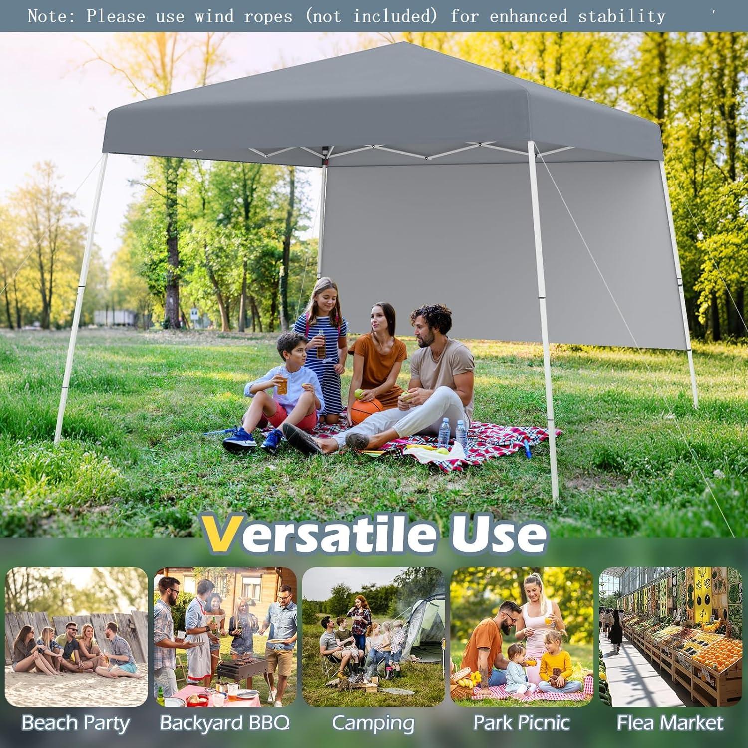 Carpa Plegable Goplus 3x3m con Pared Lateral UPF50+