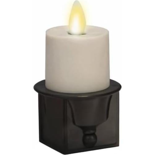 Vela Nocturna Sin Llama Luminara Negra con Sensor Crepúsculo