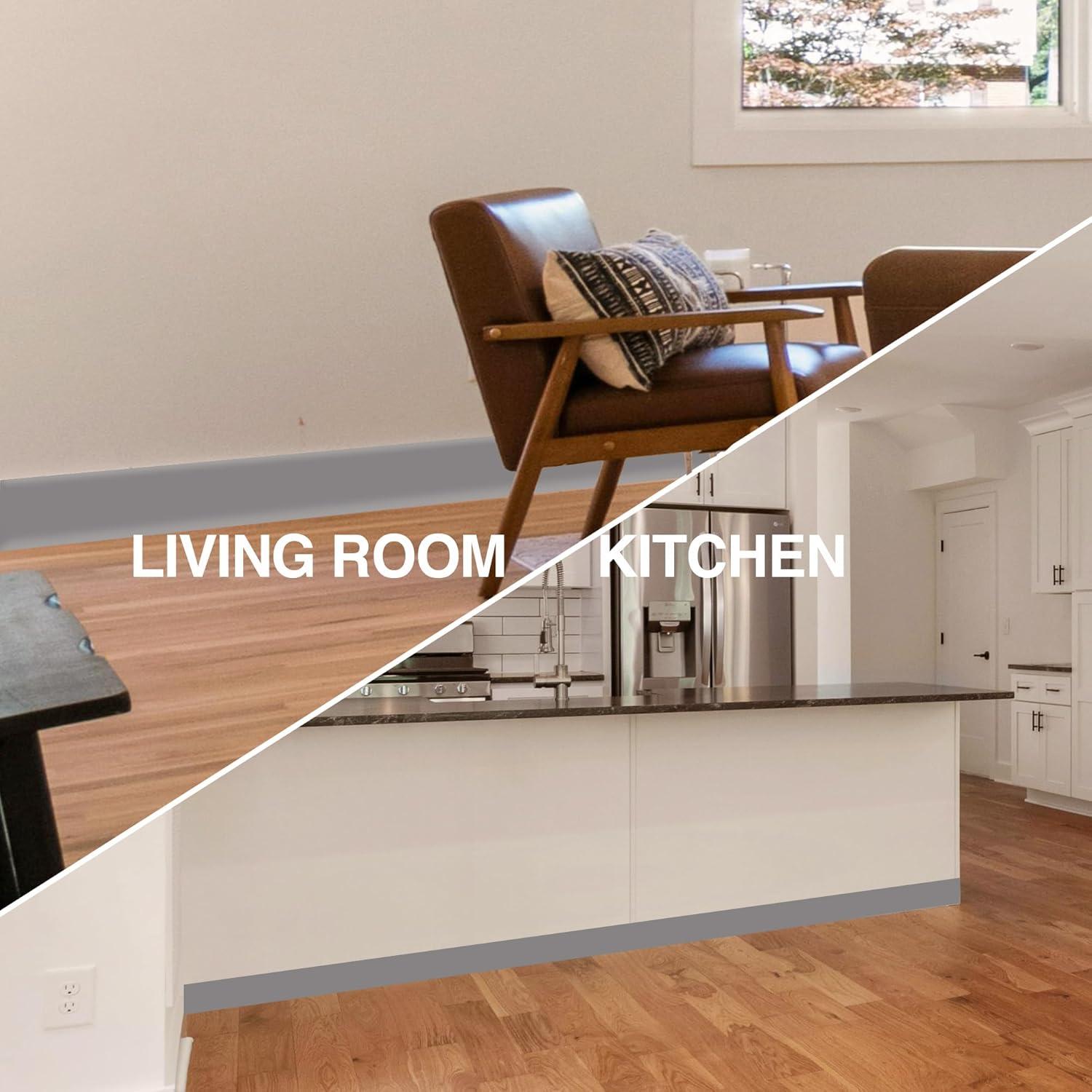 Moldura de Pared Autoadhesiva ROUIXSEN 7.62cm x 3.05m Gris