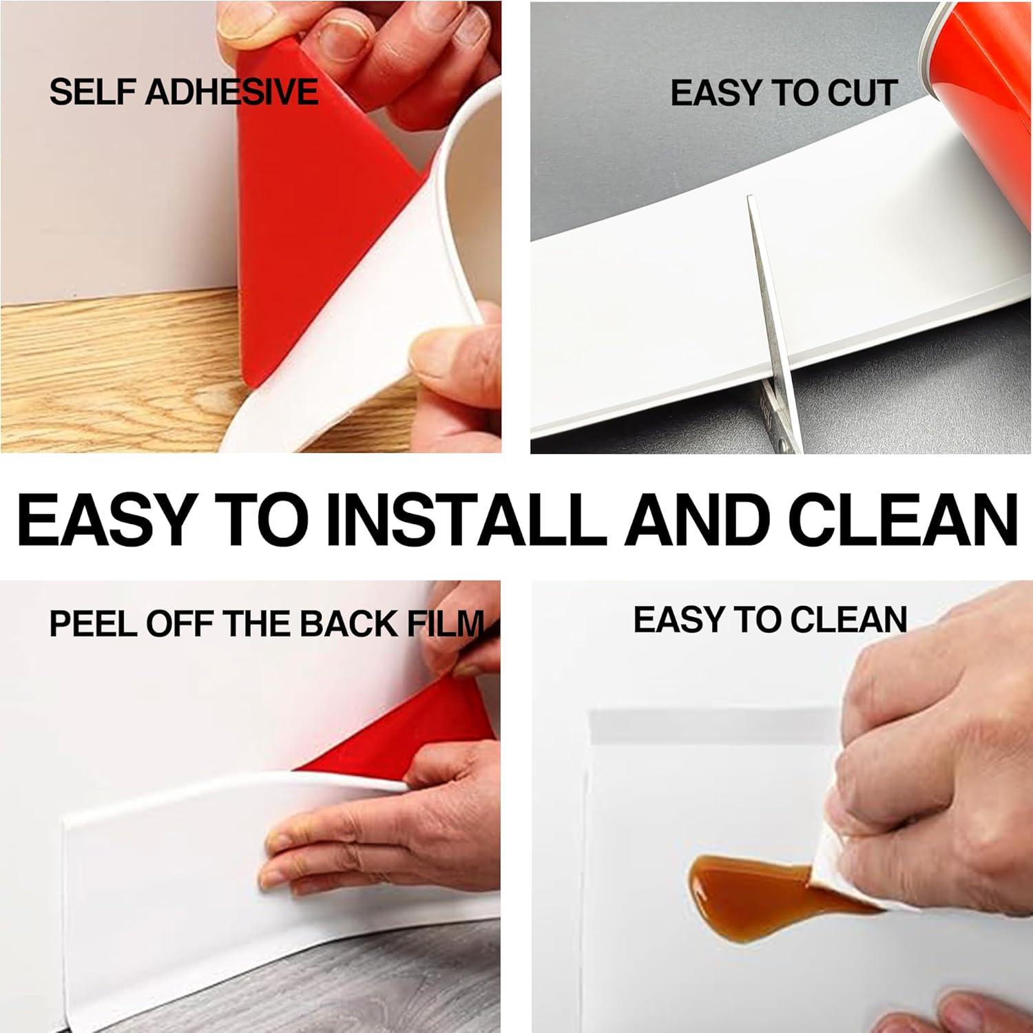 Moldura de Pared Autoadhesiva ROUIXSEN 7.62cm x 3.05m Gris