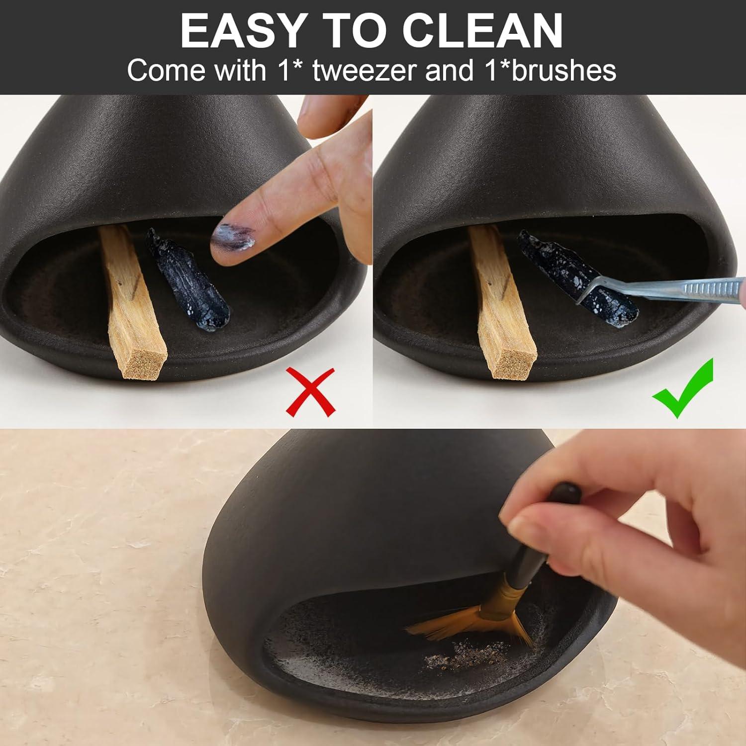 Soporte para Incienso Yawlsow Negro - Quemador de Palo Santo y Salvia