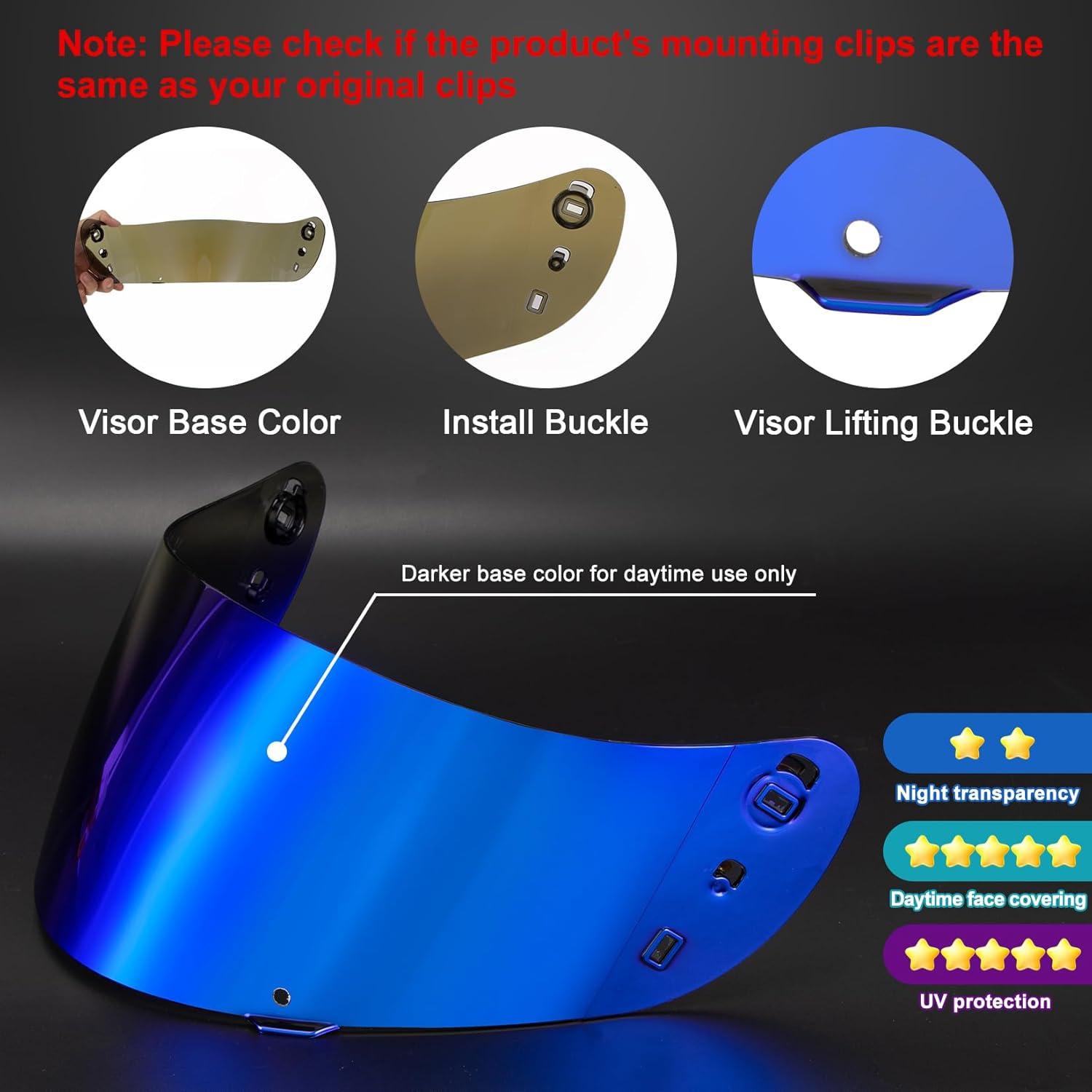 Visera PSLER Ic-04 para Casco Icon Airflite Azul