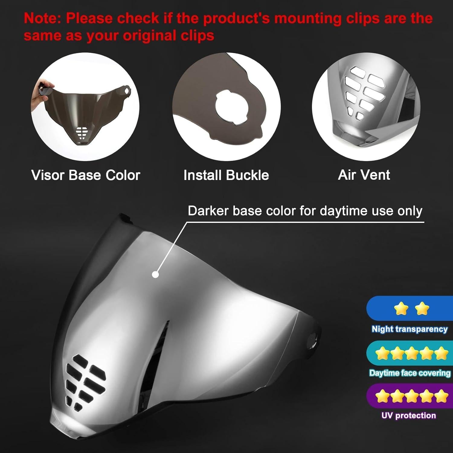 Visor PSLER IC-06 para Casco Icon Airflite Plata