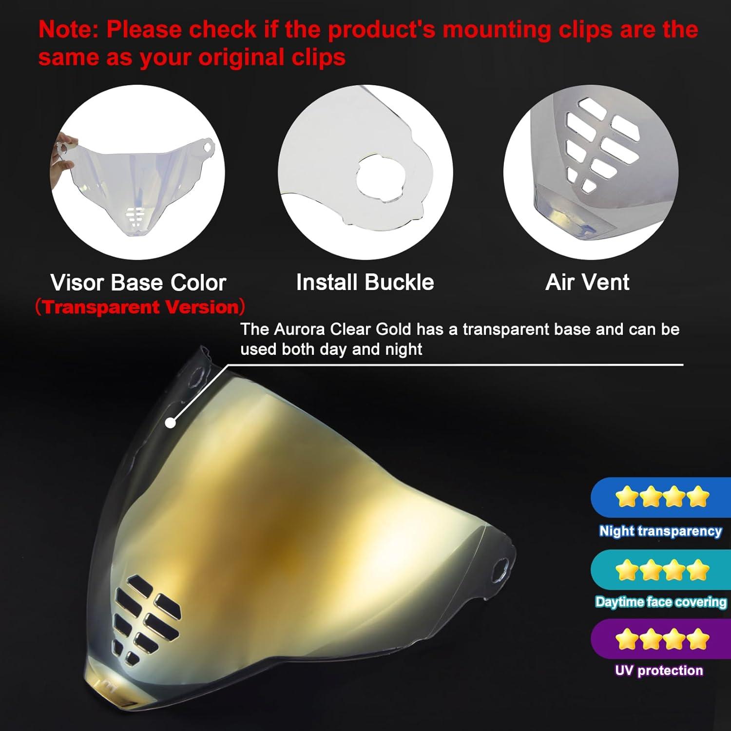 Visor PSLER IC-06 para Casco Icon Airflite Dorado