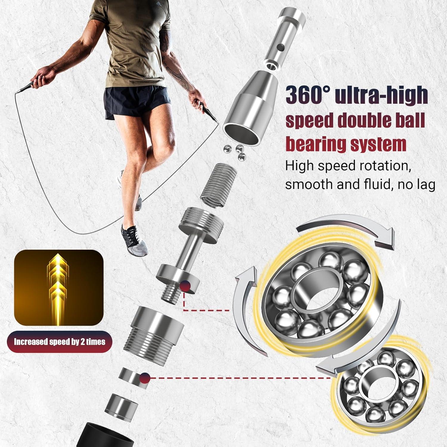 Cuerda de Salto Rápida Paleclouds Ajustable 3.05m para Fitness