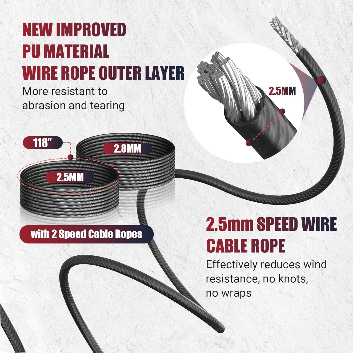 Cuerda de Salto Rápida Paleclouds Ajustable 3.05m para Fitness