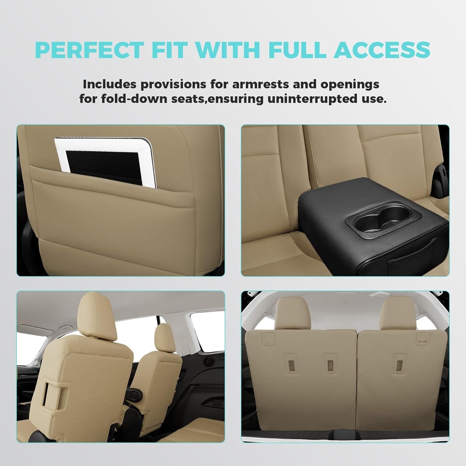 Funda de Asiento Honda Pilot 2016-2022 FEINEPRO 7 Asientos Beige