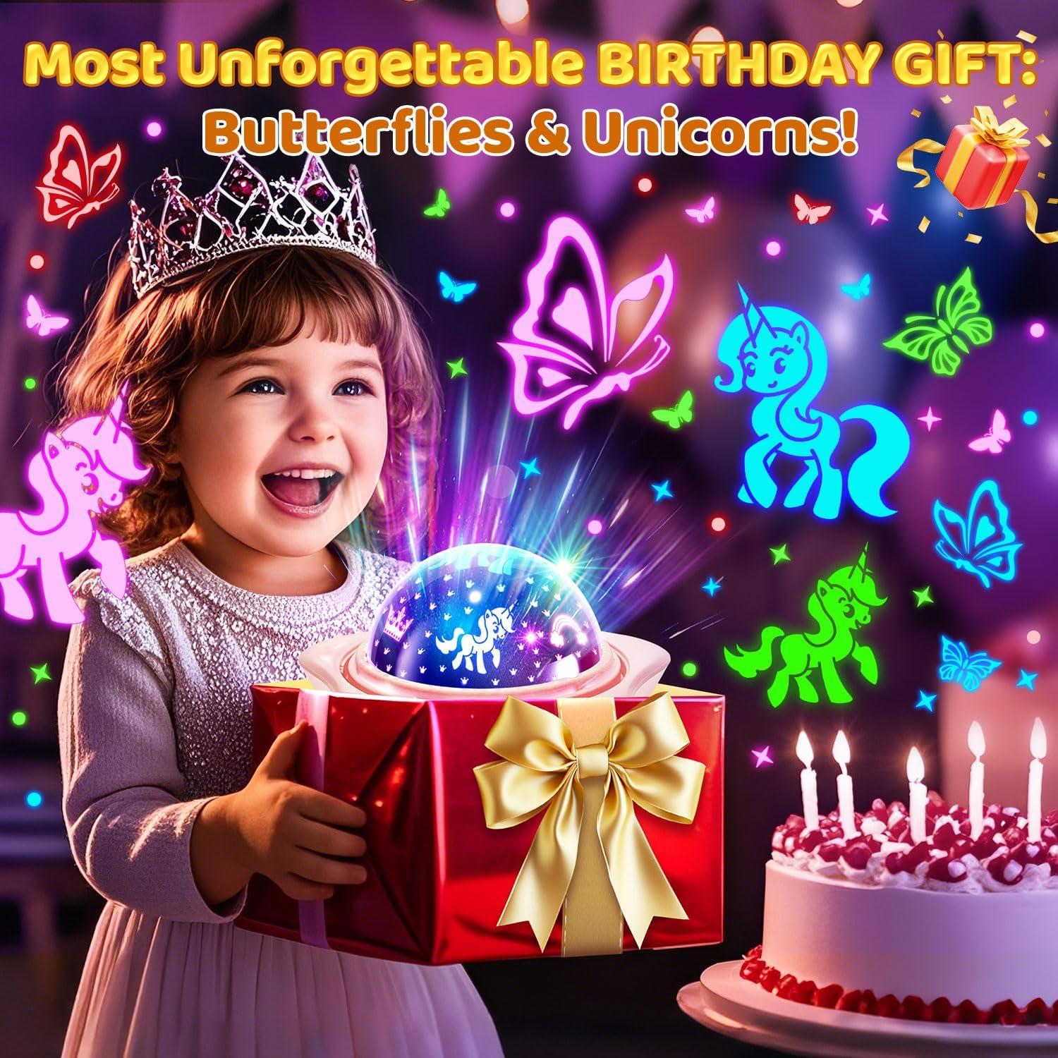 Proyector de Luz Nocturna Unicornio Rosa One Fire 6 Películas