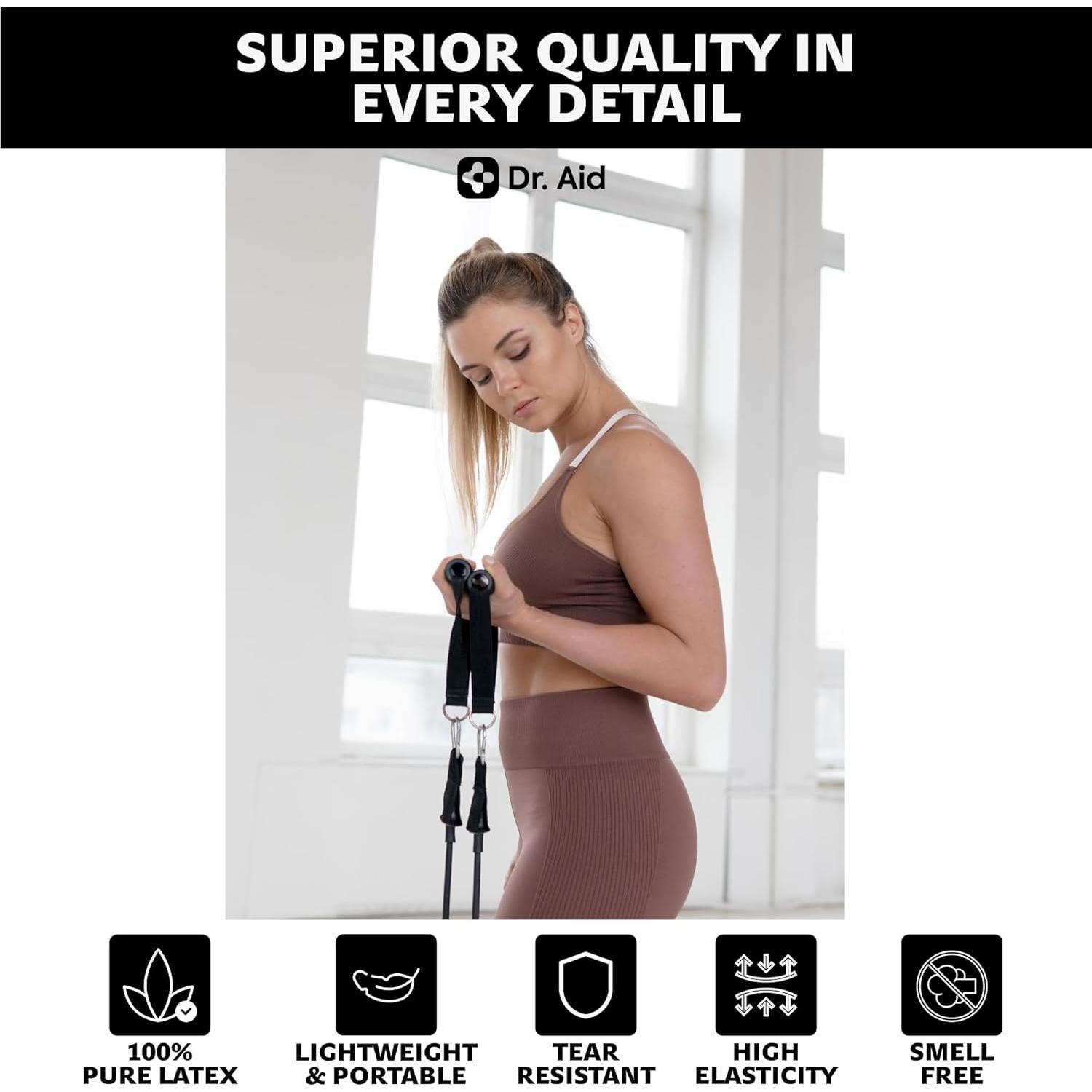 Set de Bandas de Resistencia Dr. Aid - 5 Niveles, Láttex Natural