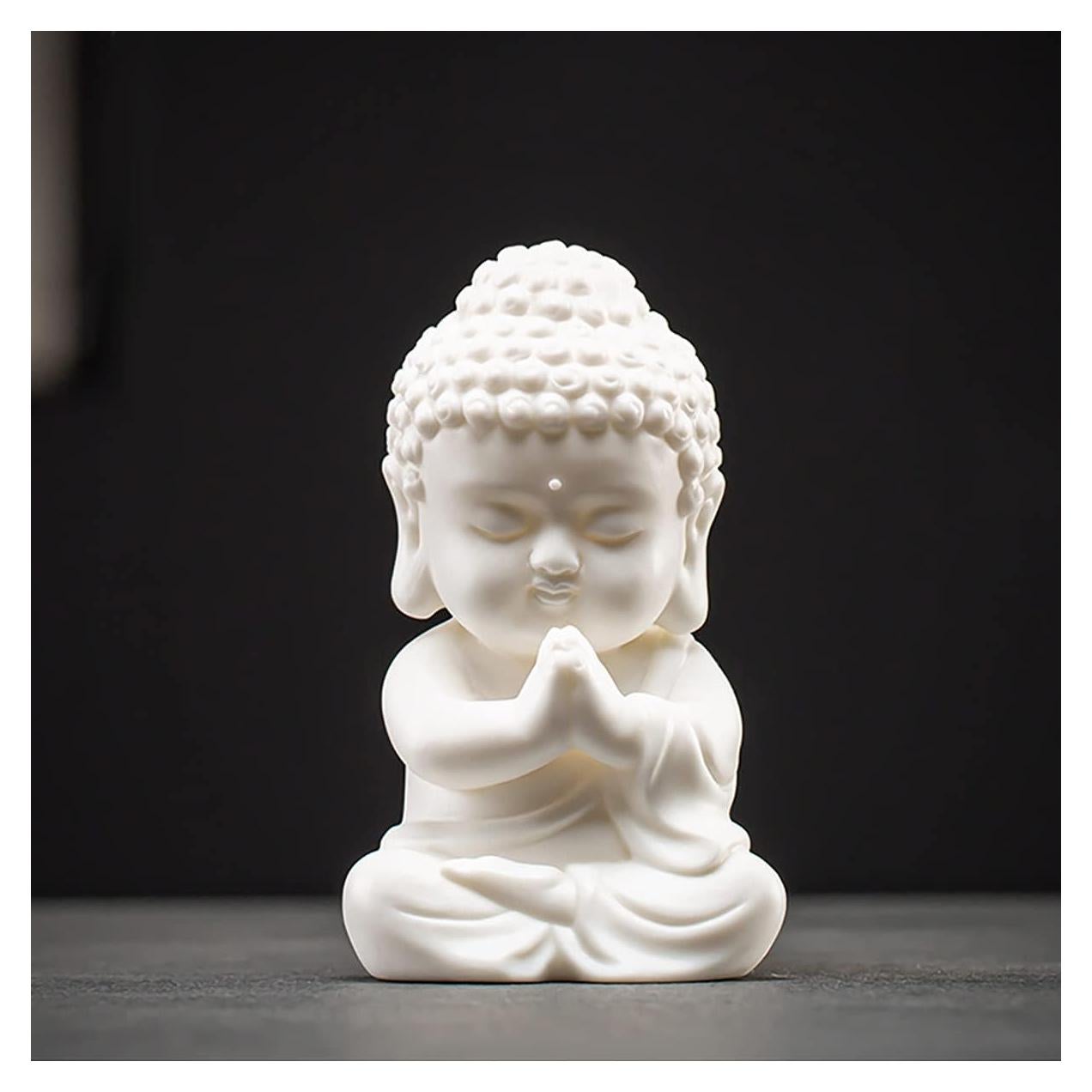 Estatua de Buda MINMEER de Porcelana Blanca 10.16 cm Zen