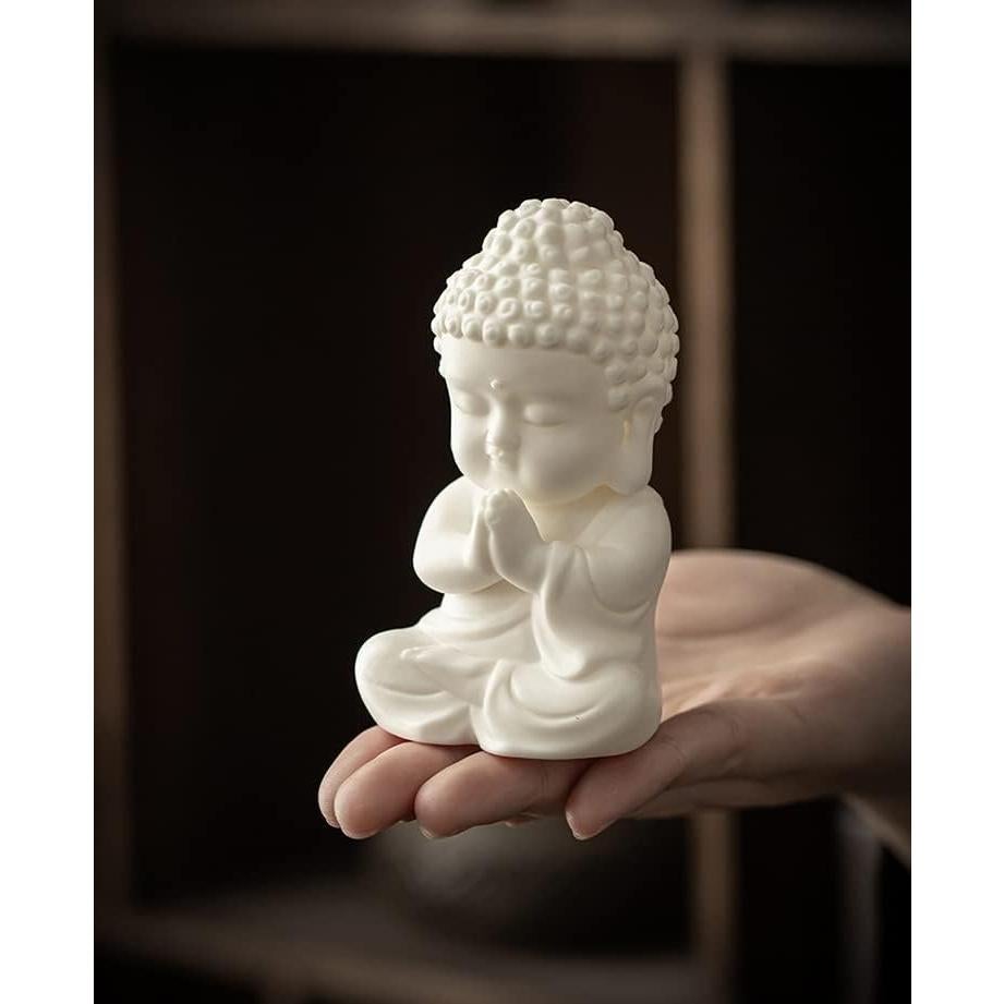 Estatua de Buda MINMEER de Porcelana Blanca 10.16 cm Zen