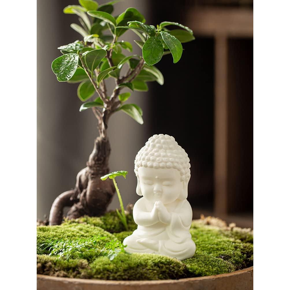 Estatua de Buda MINMEER de Porcelana Blanca 10.16 cm Zen