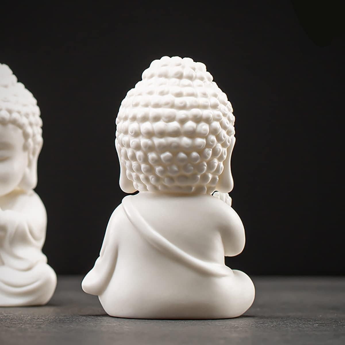 Estatua de Buda MINMEER de Porcelana Blanca 10.16 cm Zen