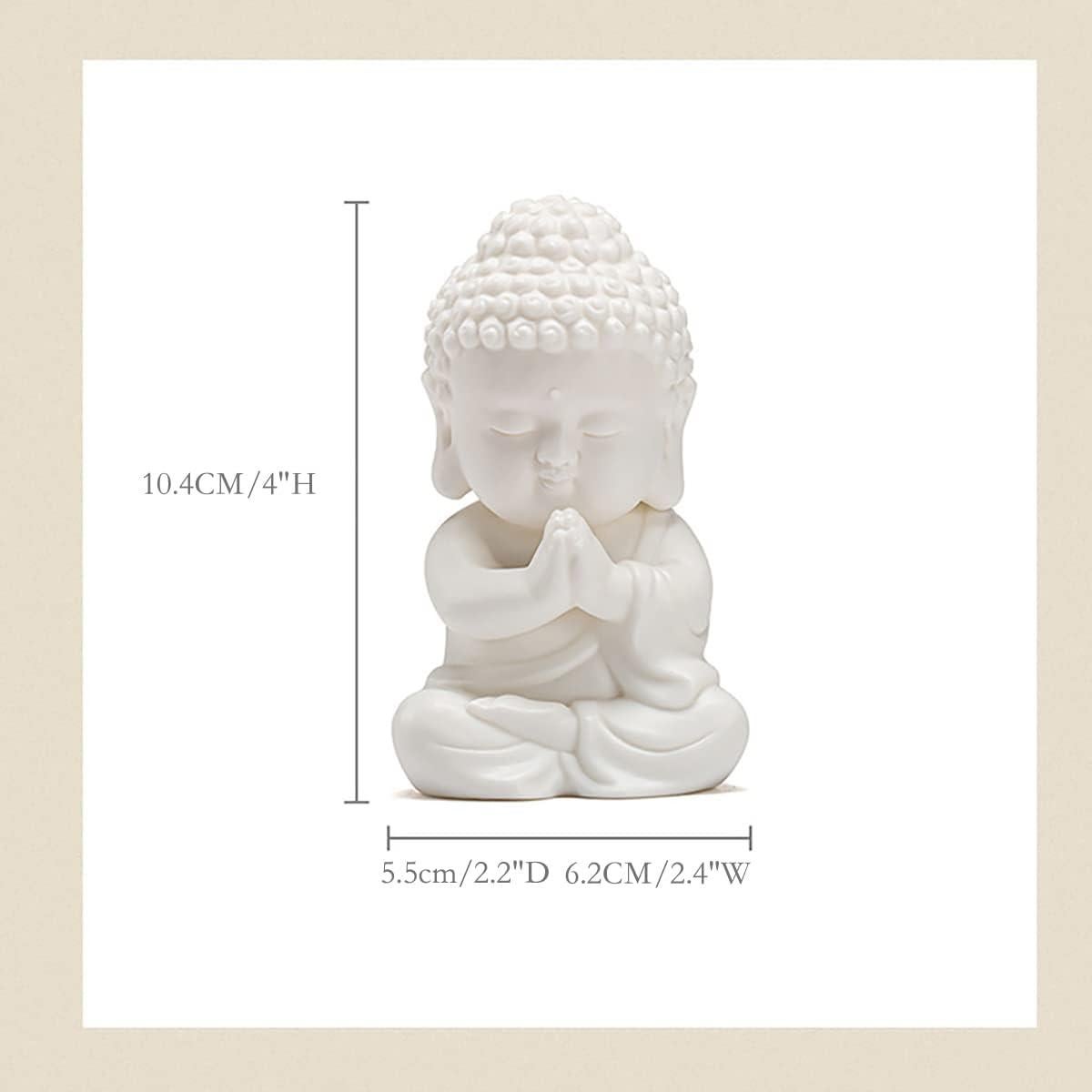 Estatua de Buda MINMEER de Porcelana Blanca 10.16 cm Zen