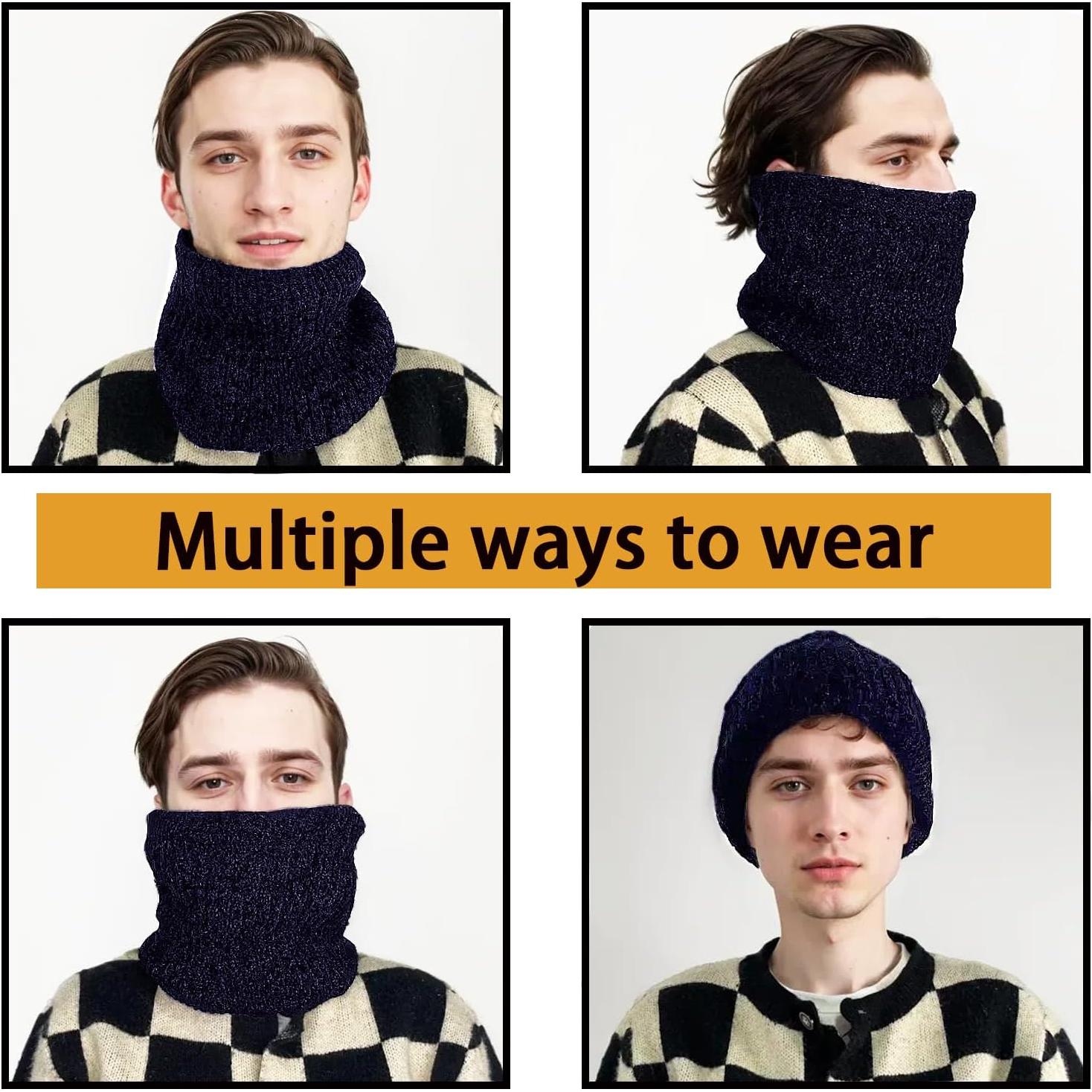 Paquete de 2 Calentadores de Cuello Térmicos Unisex Forro Polar