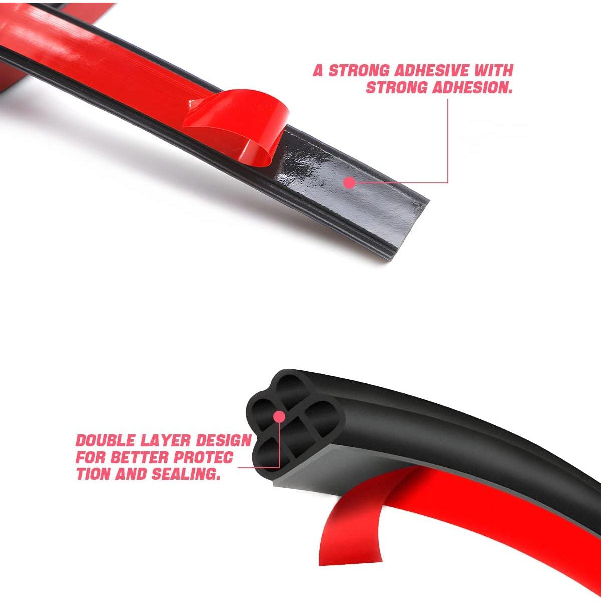 Tira de Sello de Clima BLAU GRUN 8m Negro 5 Agujeros Auto