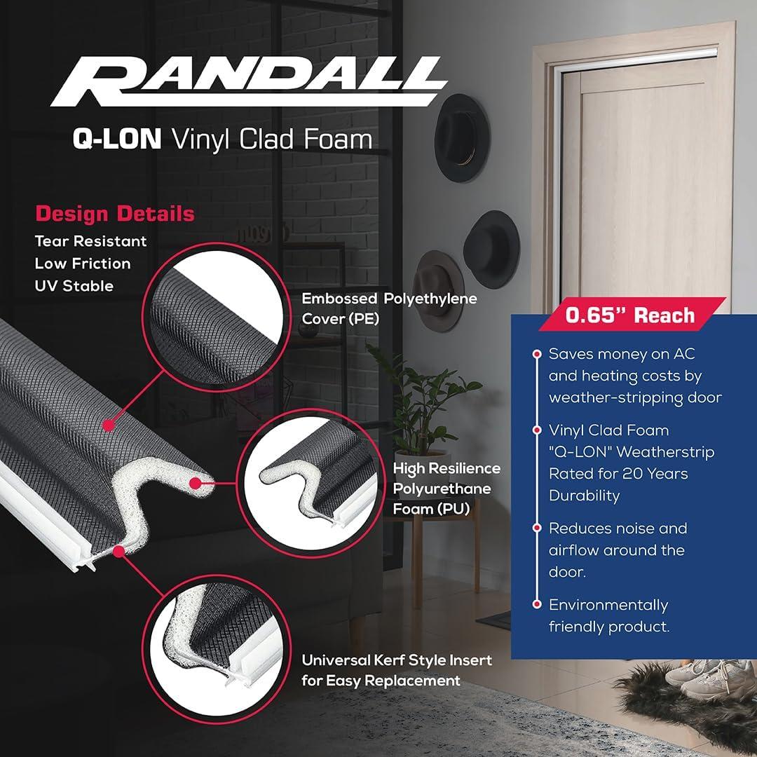 Burlete Q-Lon para Puertas Randall 3 Piezas 91.44 cm y 213.36 cm