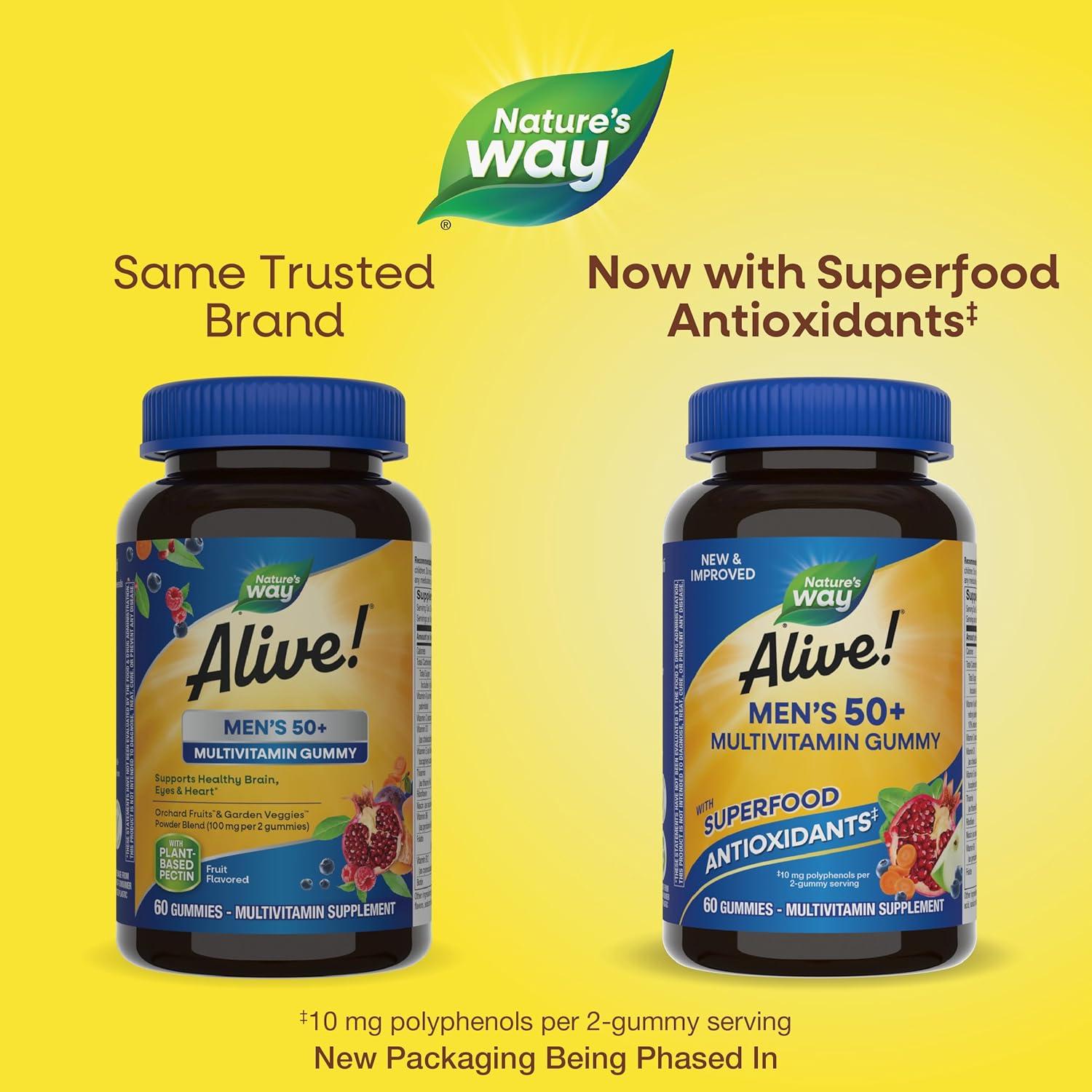 Multivitaminas Gummy Nature's Way Alive! Hombres 50+ 60 Gomas