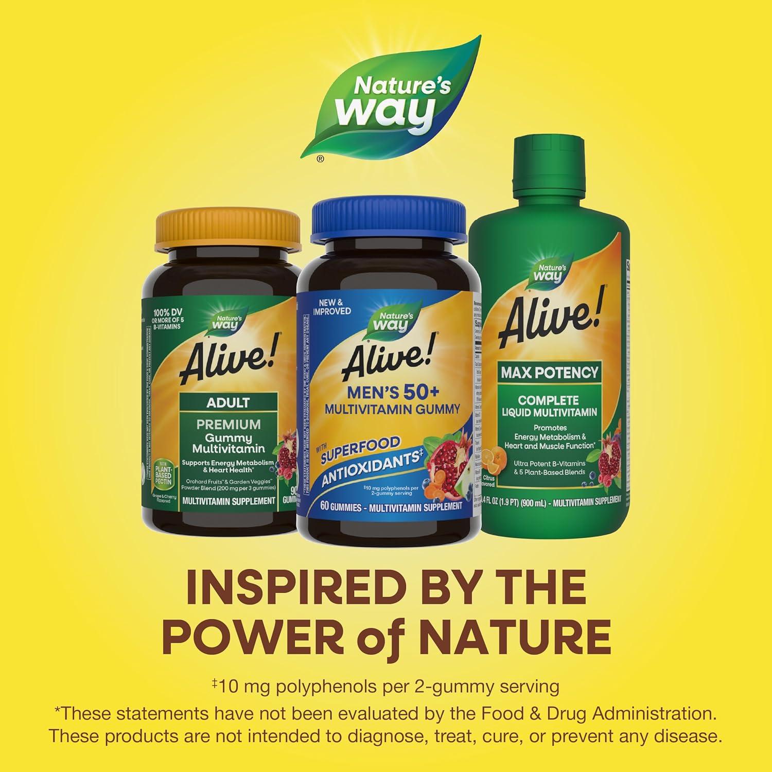 Multivitaminas Gummy Nature's Way Alive! Hombres 50+ 60 Gomas