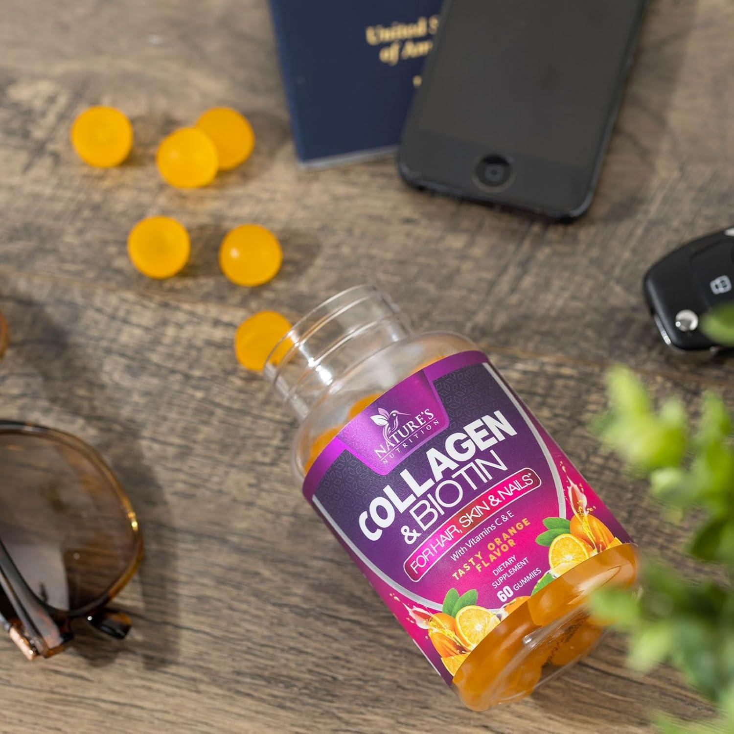 Gomitas de Colágeno Nature's Nutrition 2500mcg Biotina 60 Unidades