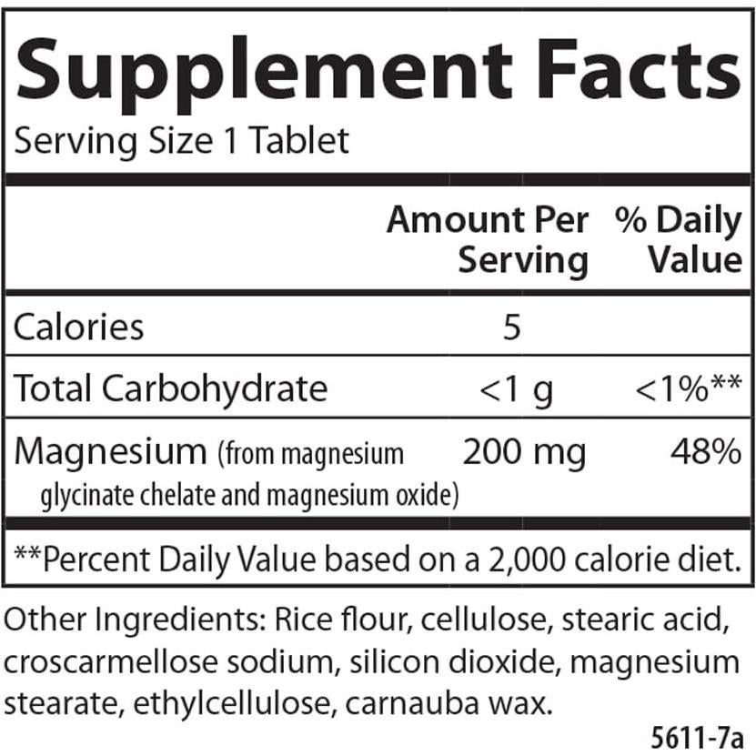 Magnesio Quelado Carlson 200 mg - 90 tabletas para corazón y músculos