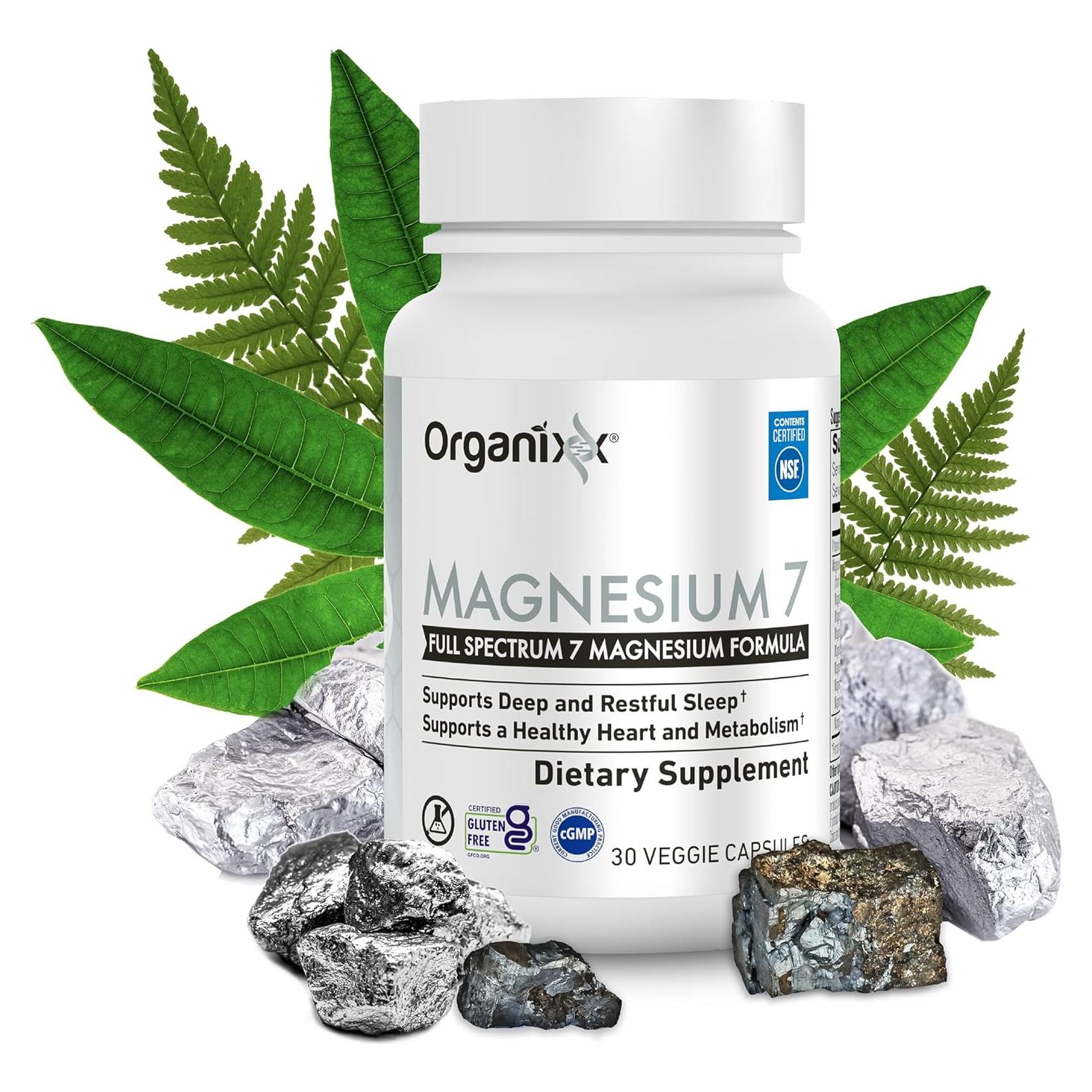 Suplemento de Magnesio Organixx 30 Cápsulas Veganas Alta Absorción