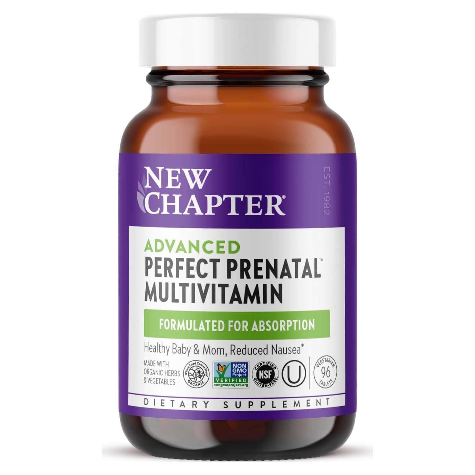 Vitaminas Prenatales New Chapter 96ct Orgánicas y No Transgénicas