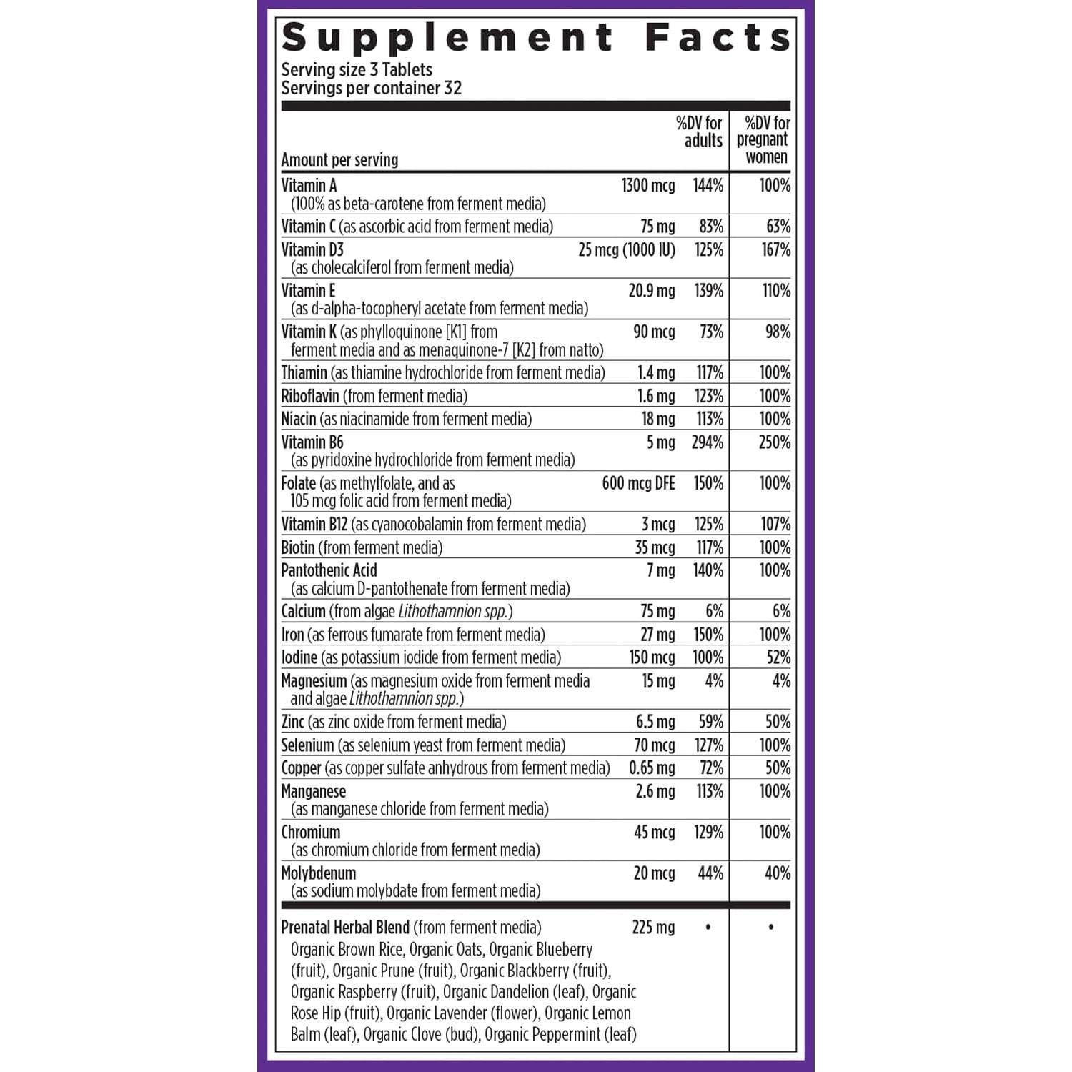 Vitaminas Prenatales New Chapter 96ct Orgánicas y No Transgénicas
