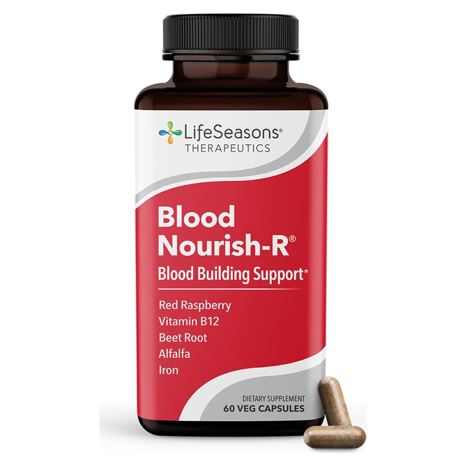 Suplemento Blood Nourish-R LifeSeasons 60 Cápsulas Hierro B12
