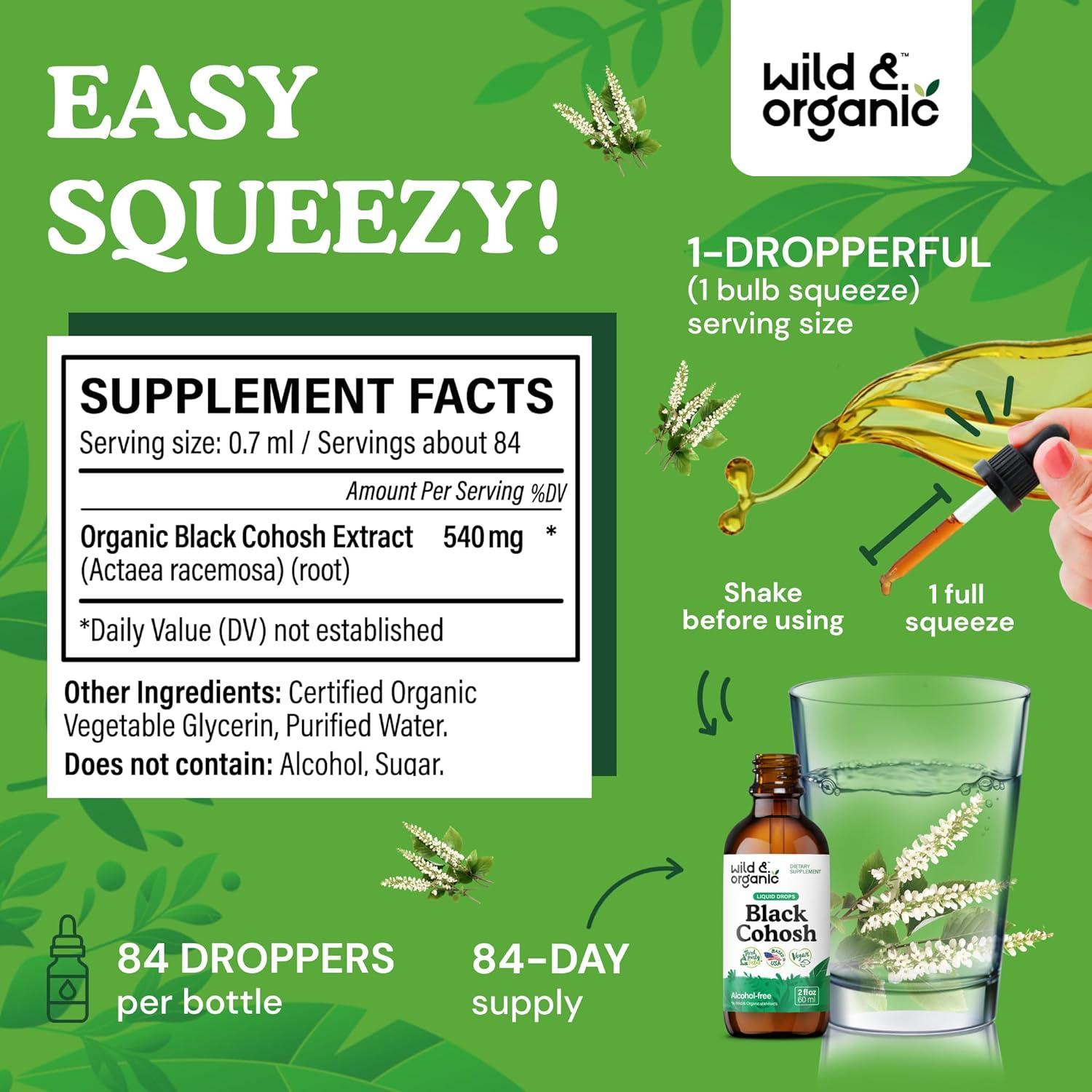 Extracto Líquido de Cohosh Negro Orgánico 540 mg - 60 ml