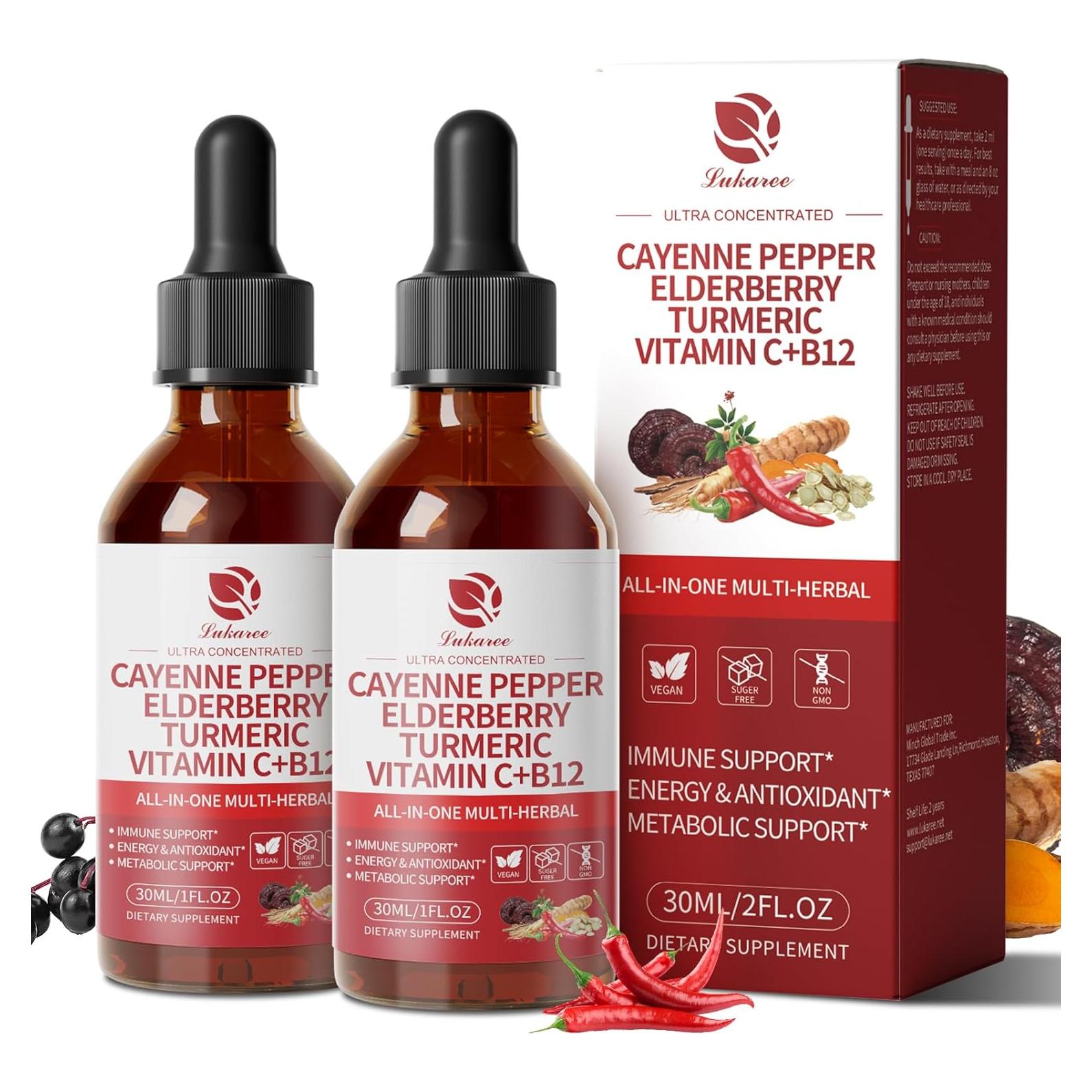 Gotas de Pimienta de Cayena 8-en-1 Lukaree 60 ml