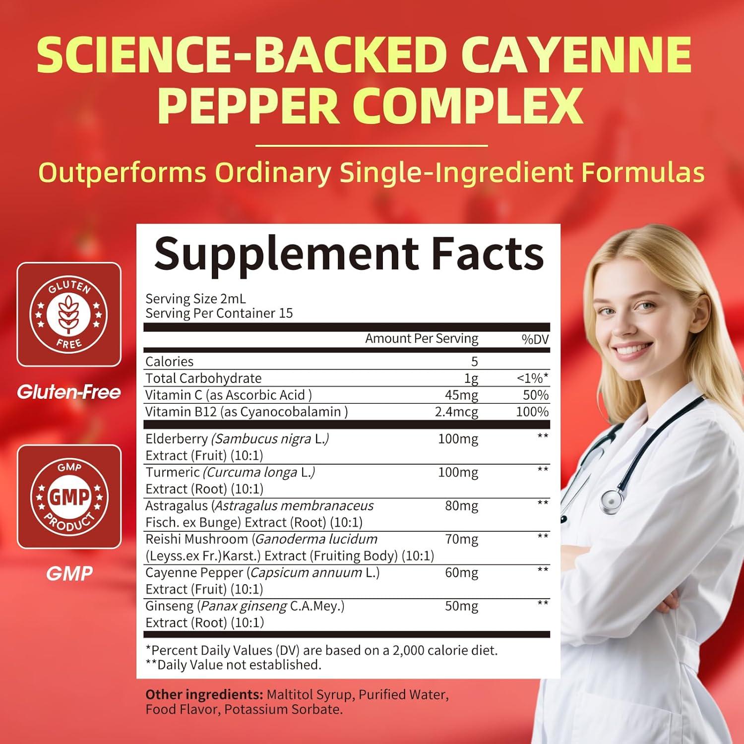 Gotas de Pimienta de Cayena 8-en-1 Lukaree 60 ml