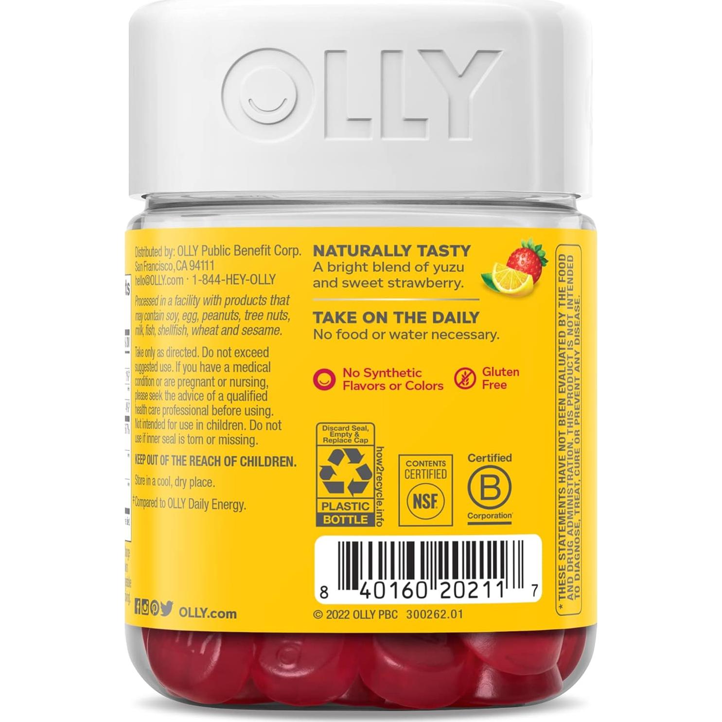 Gomitas Energéticas OLLY Extra Fuerte 60 Unidades B12 CoQ10