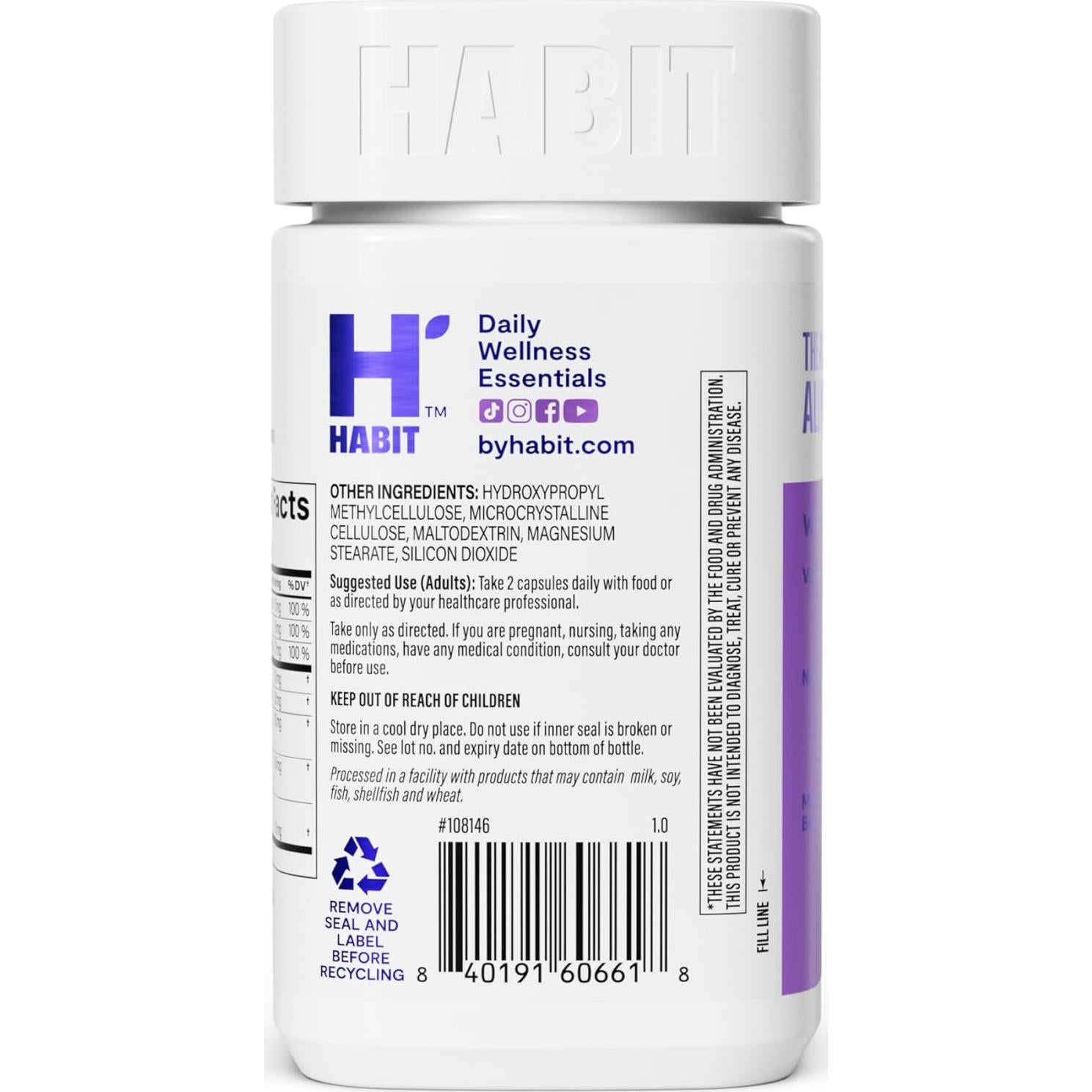 Suplemento de Libido HABIT - 60 Cápsulas Veganas con Maca y Ashwagandha