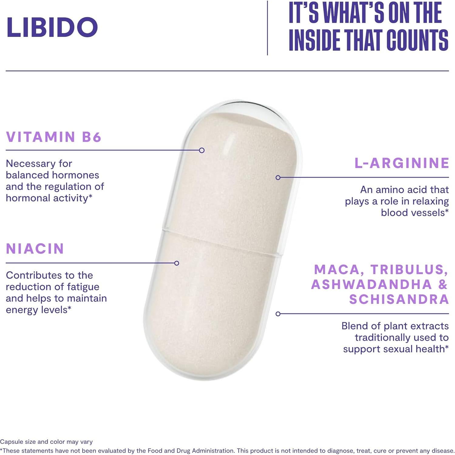 Suplemento de Libido HABIT - 60 Cápsulas Veganas con Maca y Ashwagandha